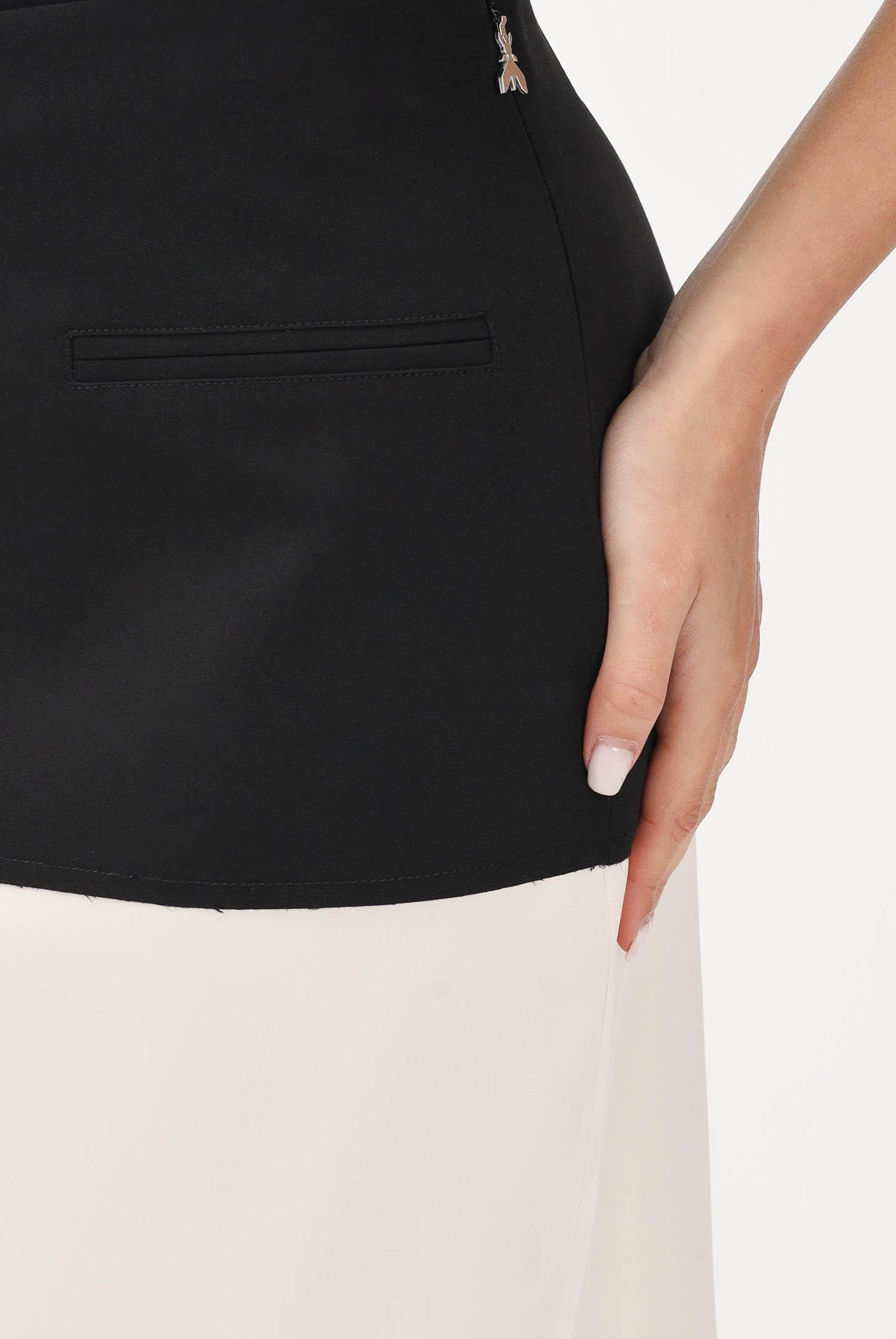 PATRIZIA PEPE Gonna midi nera e panna da donna in misto viscosa 8G0514A498 FG53 PATRIZIA PEPE