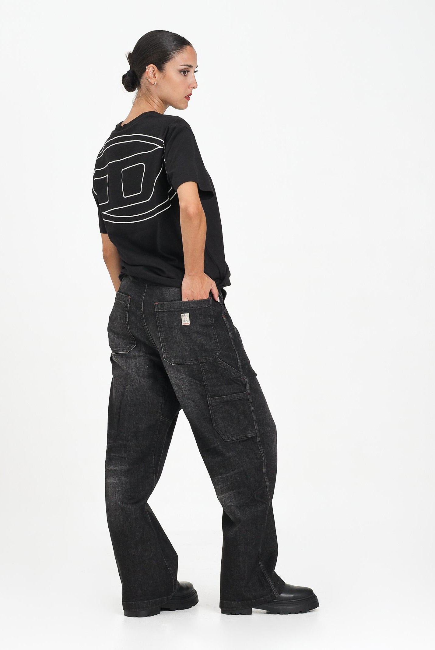 DIESEL Jeans D-Bart in denim nero per donna, ragazzi e bambini J02361KXBQQ K02 DIESEL