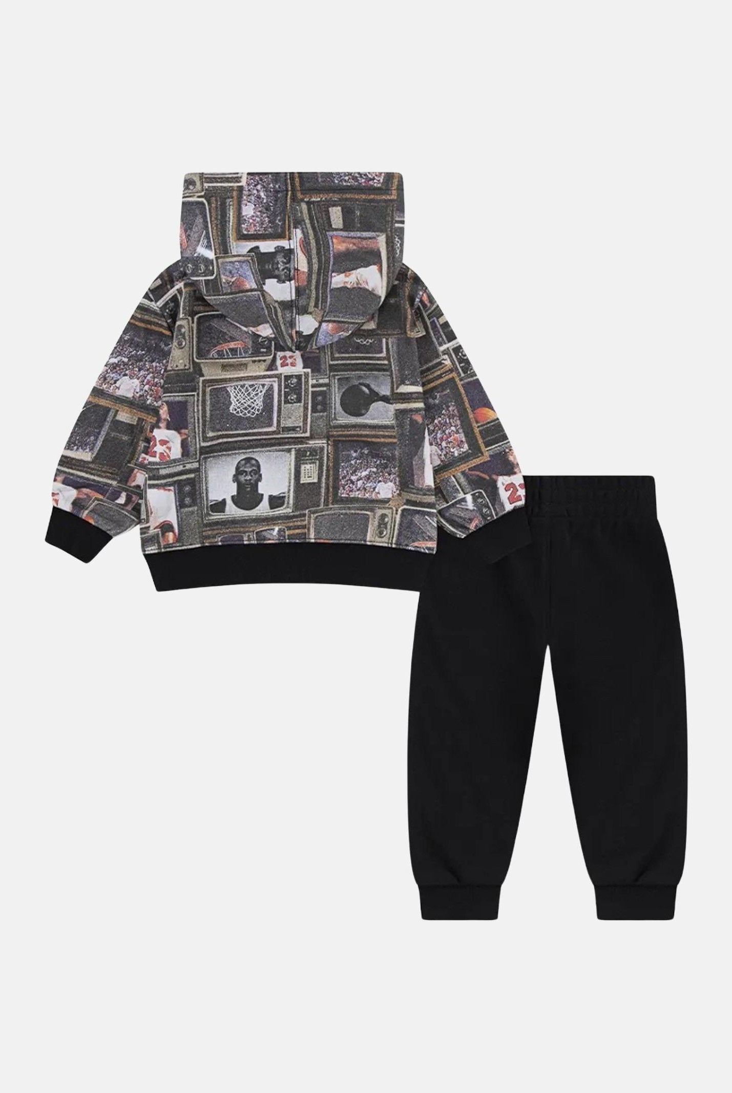 JORDAN Tuta Brooklyn French Terry nera da neonato 65F239 023 JORDAN