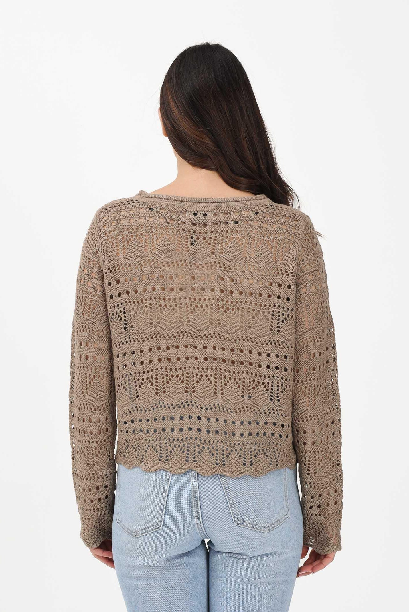 JDY Maglia traforata fango da donna 15287384 GR JDY