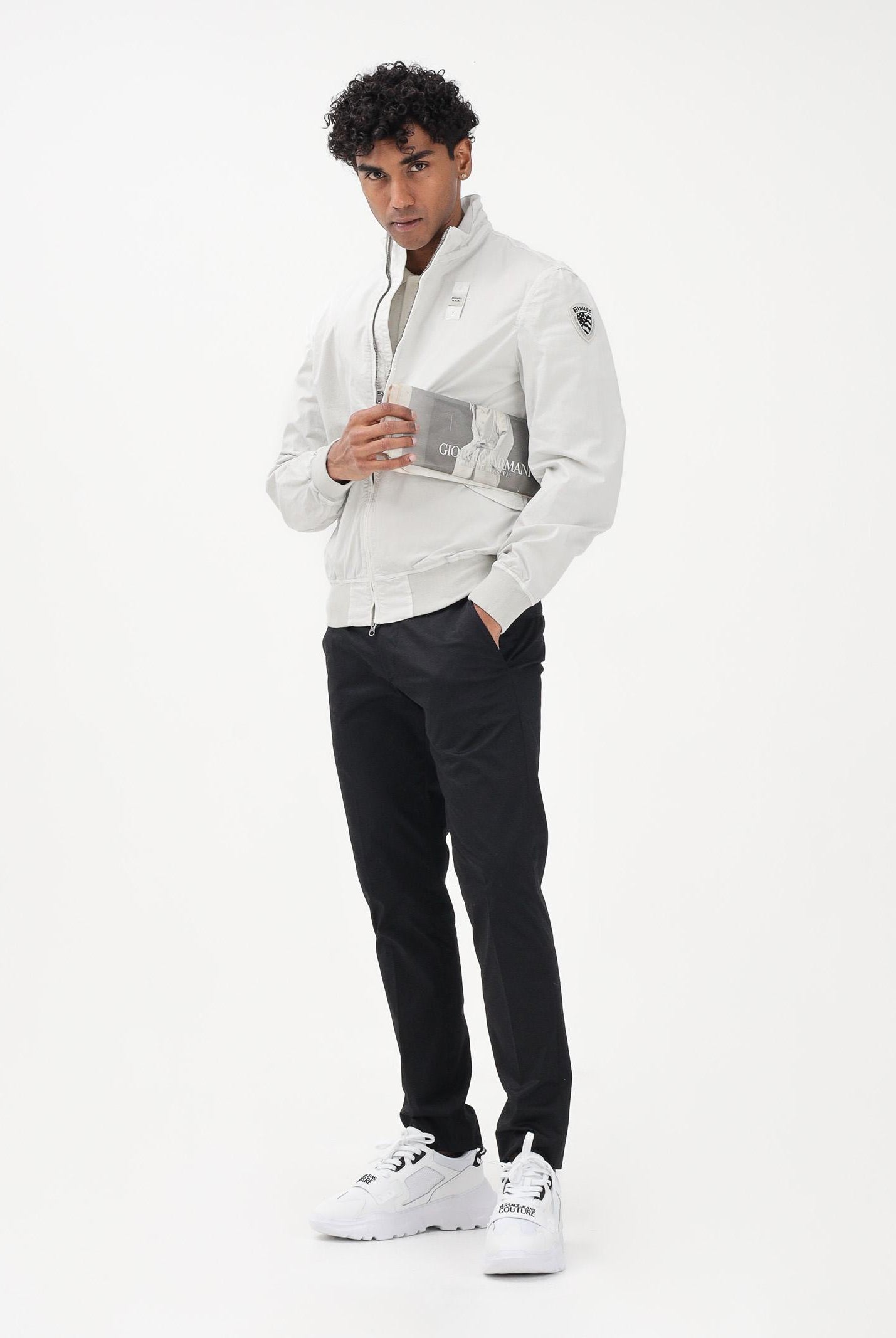 BLAUER Giacca leggera BADGER grigia da uomo 26SBLUC04139-007449 996 BLAUER