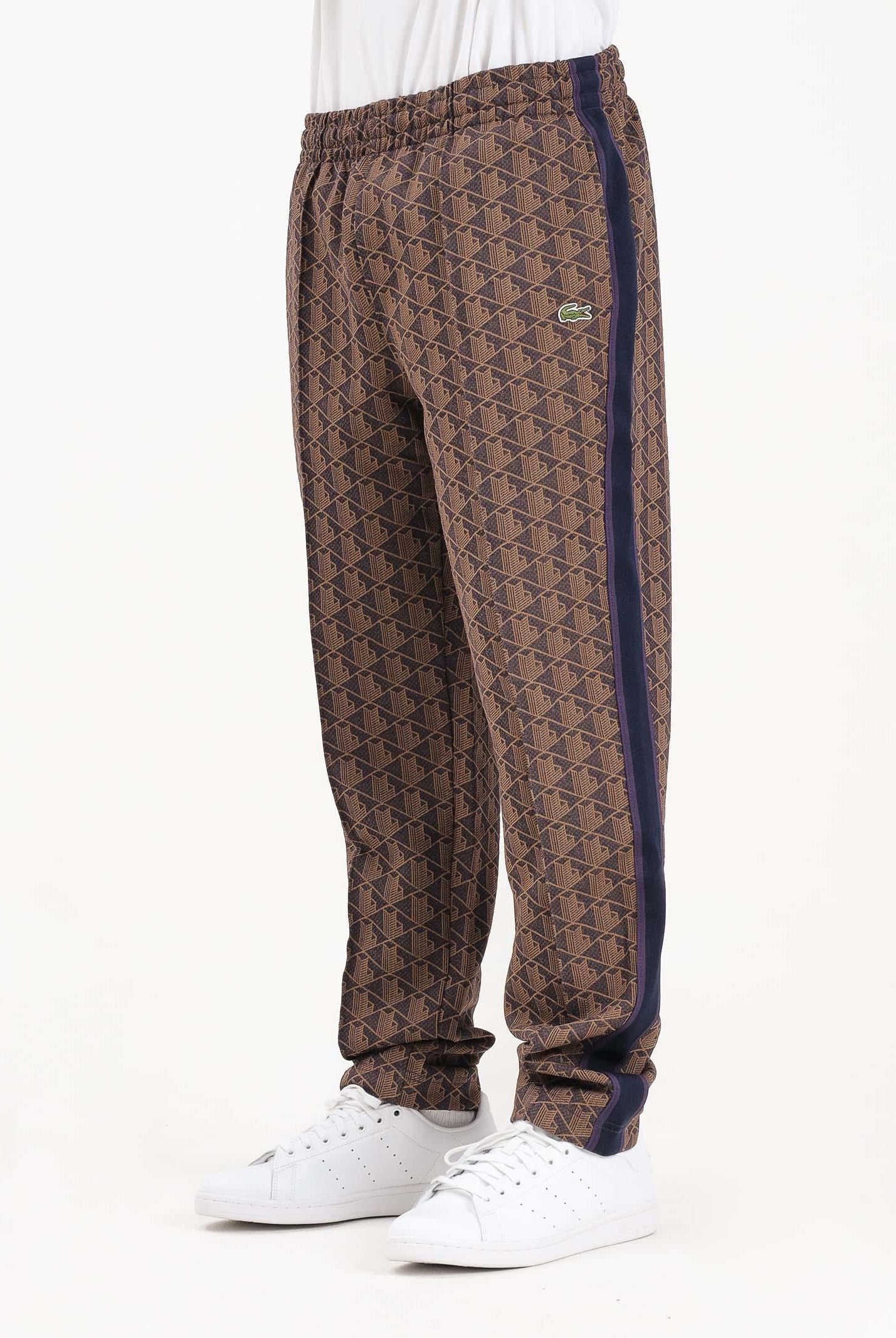LACOSTE Pantalone sportivo marrone da uomo con monogramma Paris XH1440 9I4 LACOSTE