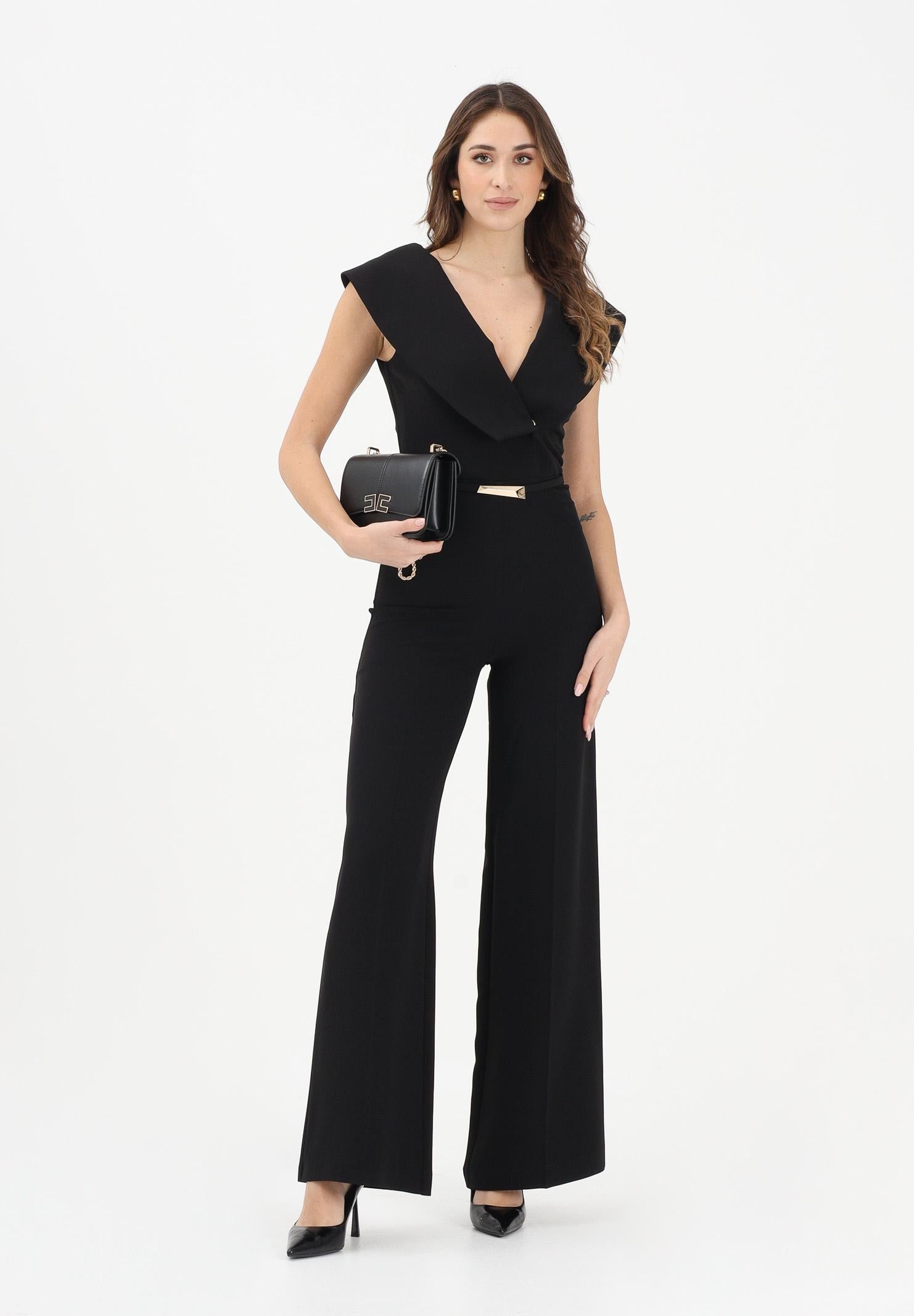 SIMONA CORSELLINI Tuta elegante nera da donna con cintura P26CPTU00701 V0003 SIMONA CORSELLINI