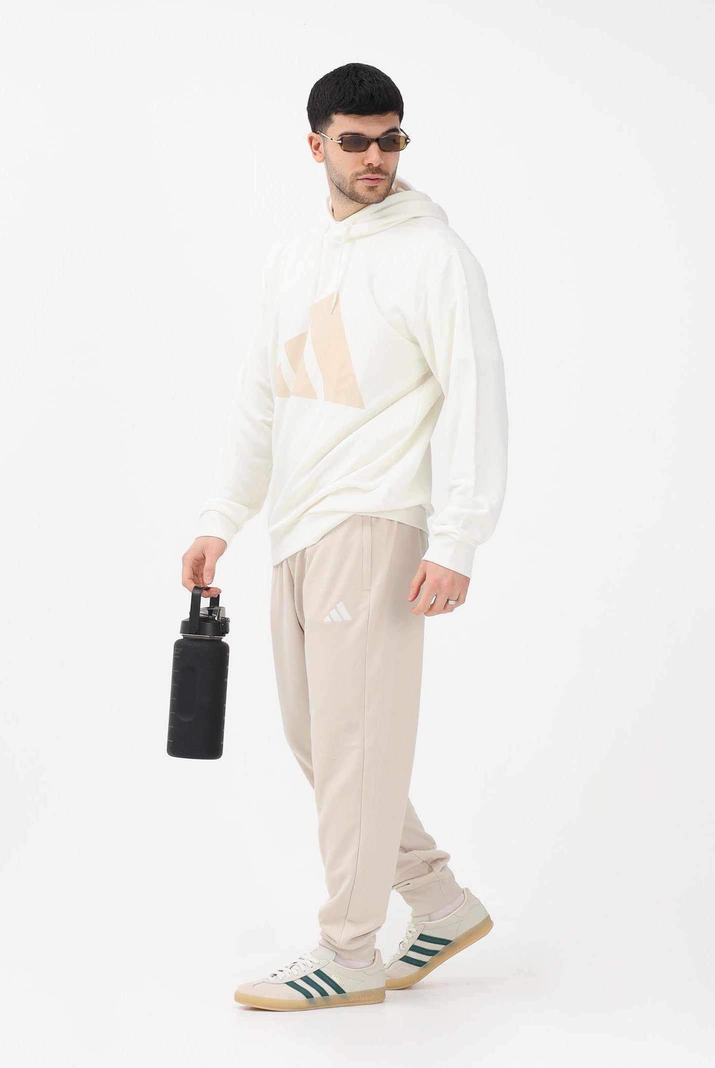 ADIDAS PERFORMANCE Tuta BIG LOGO beige e panna da uomo KB8780 . ADIDAS PERFORMANCE