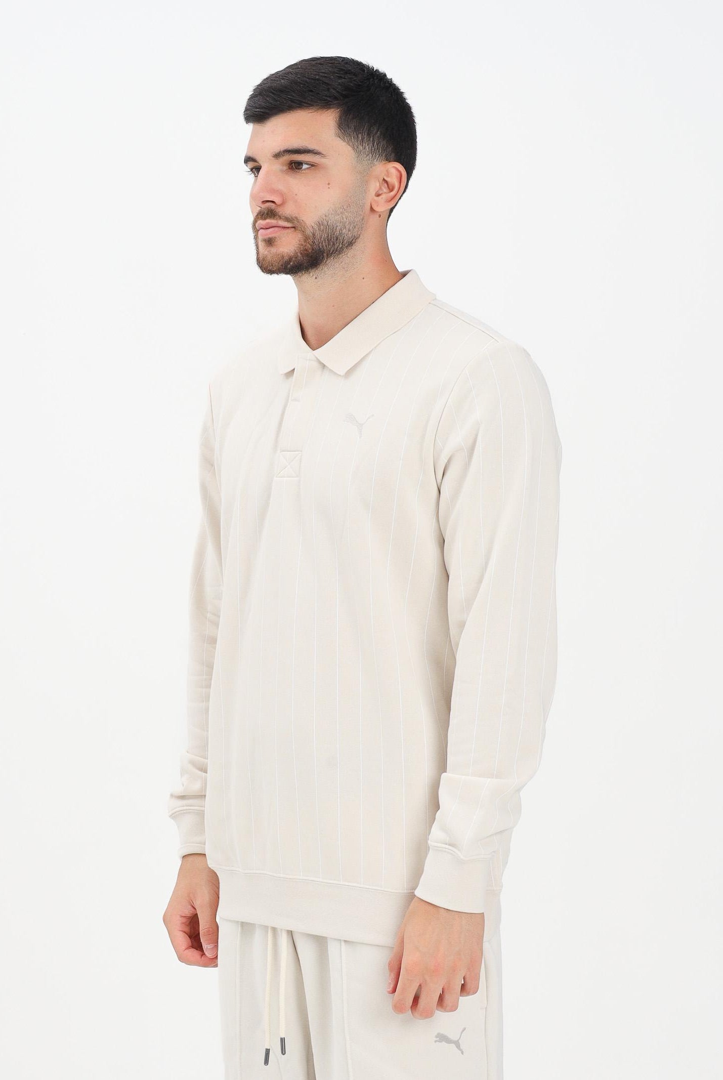 PUMA Polo a manica lunga Class Pack panna da uomo 688217 87 PUMA