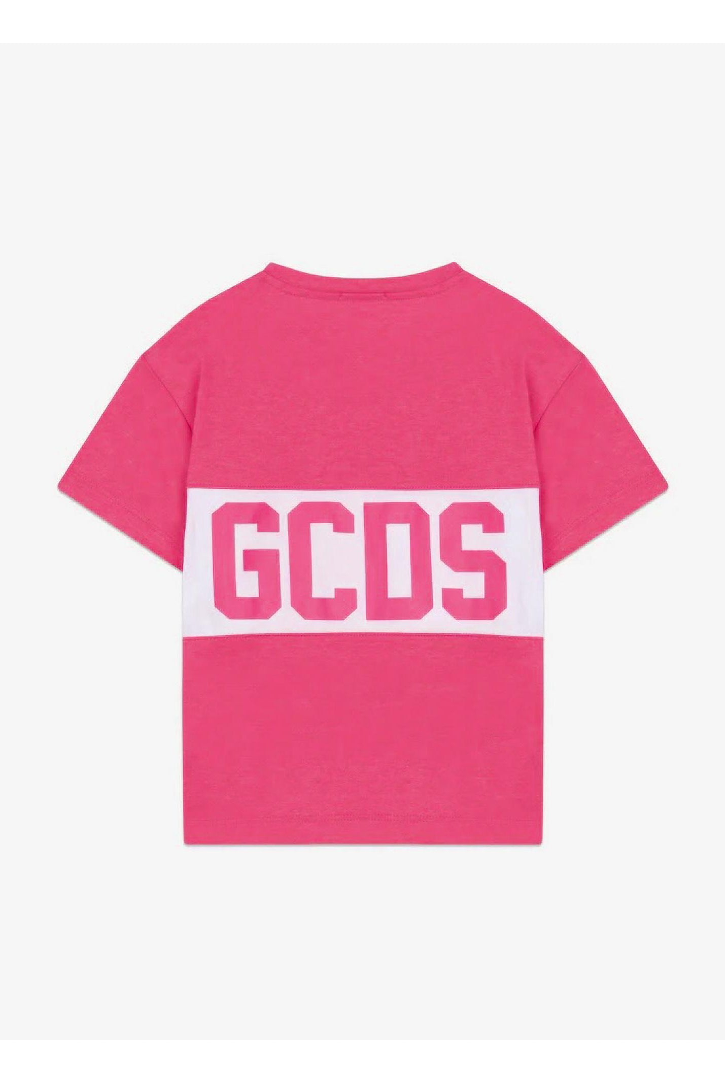 GCDS T-shirt a manica corta fucsia per bambino e bambina con stampa logo GCDS Z0UKQC585J105 566A GCDS