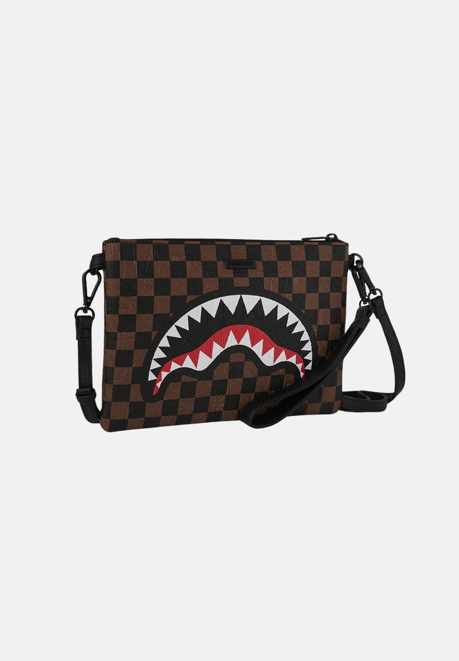 SPRAYGROUND Pochette CHECK 2 EMBOSS CROSSOVER CLUTCH marrone per uomo e donna 910B8239NSZ . SPRAYGROUND
