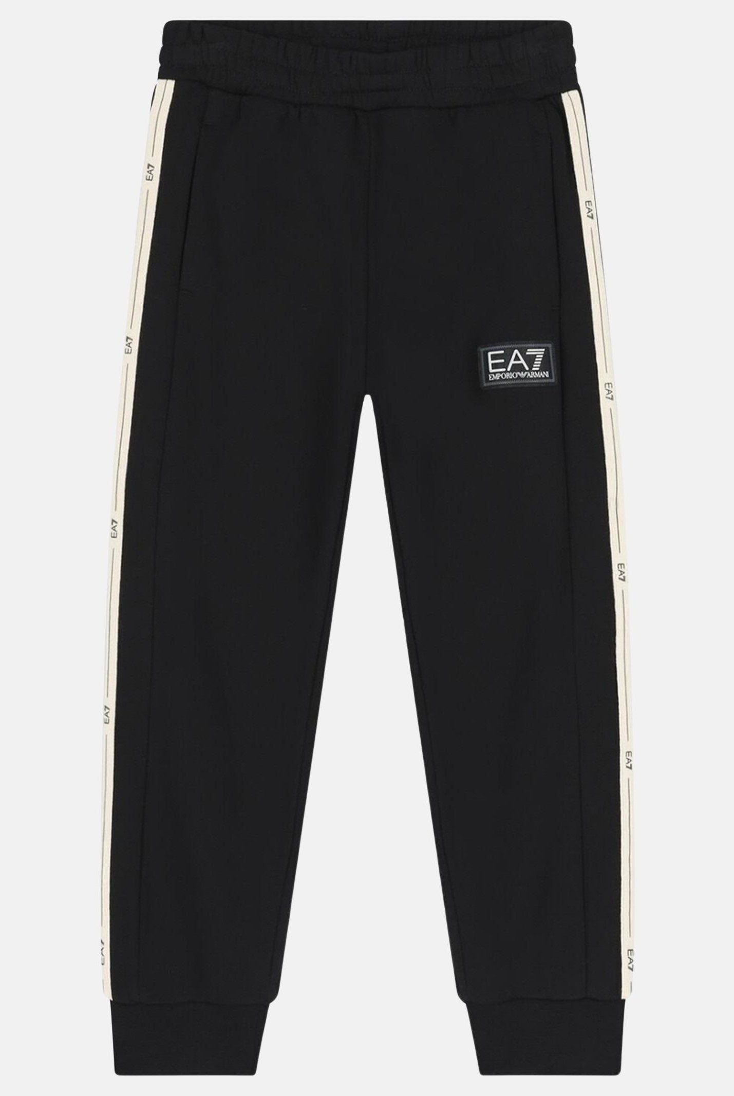 EA7 Pantalone sportivo nero da bambino con fasce logate 7B000194AF10368 UC001 EA7
