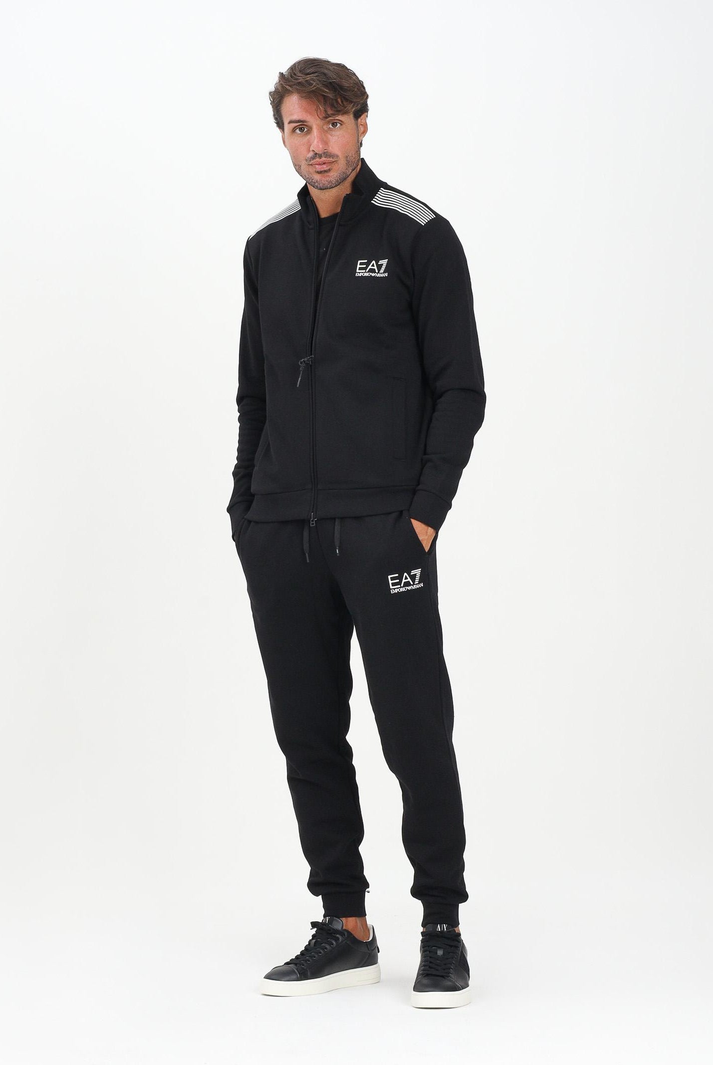 EA7 Tuta nera da uomo con stampa logo 7M000966AF10377 UC001 EA7