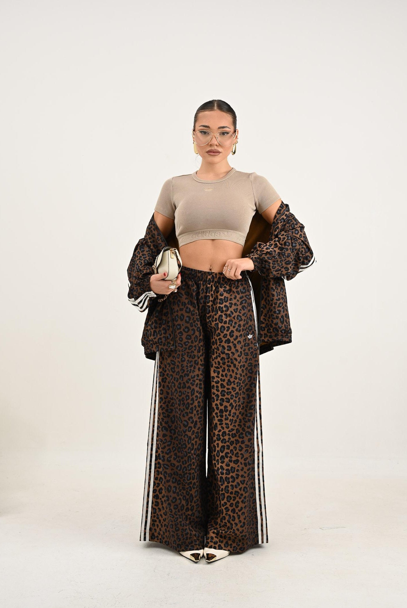 ADIDAS ORIGINALS T-shirt a manica corta Essentials Rib Washed beige da donna JW3577 ADIDAS ORIGINALS