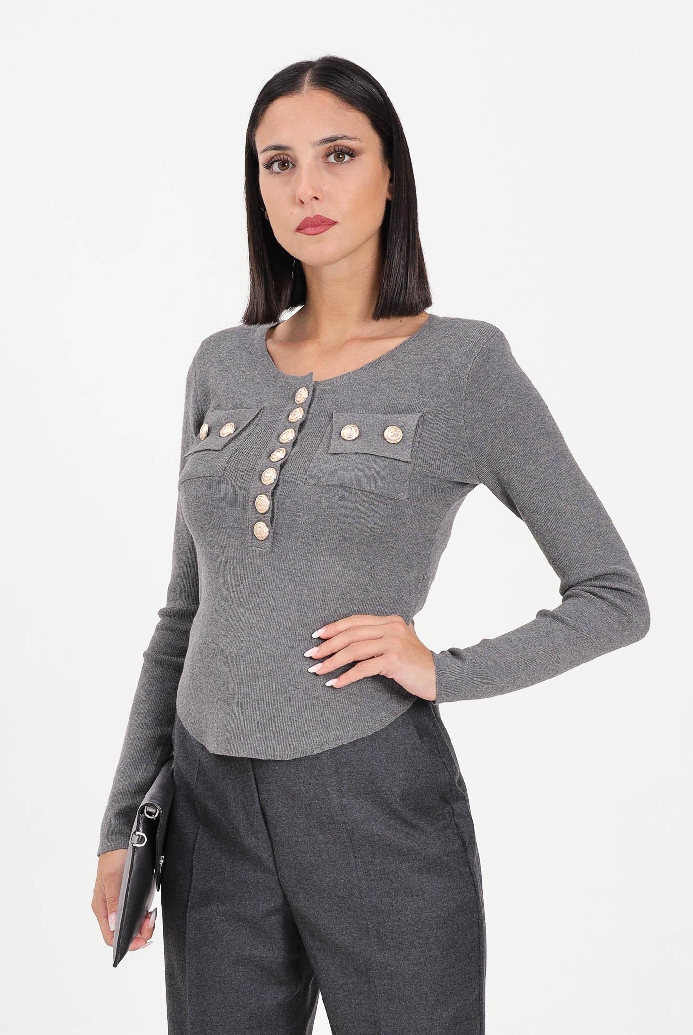 TPN Maglioncino girocollo Dothan grigio da donna DOTHAN132W5 4A TPN