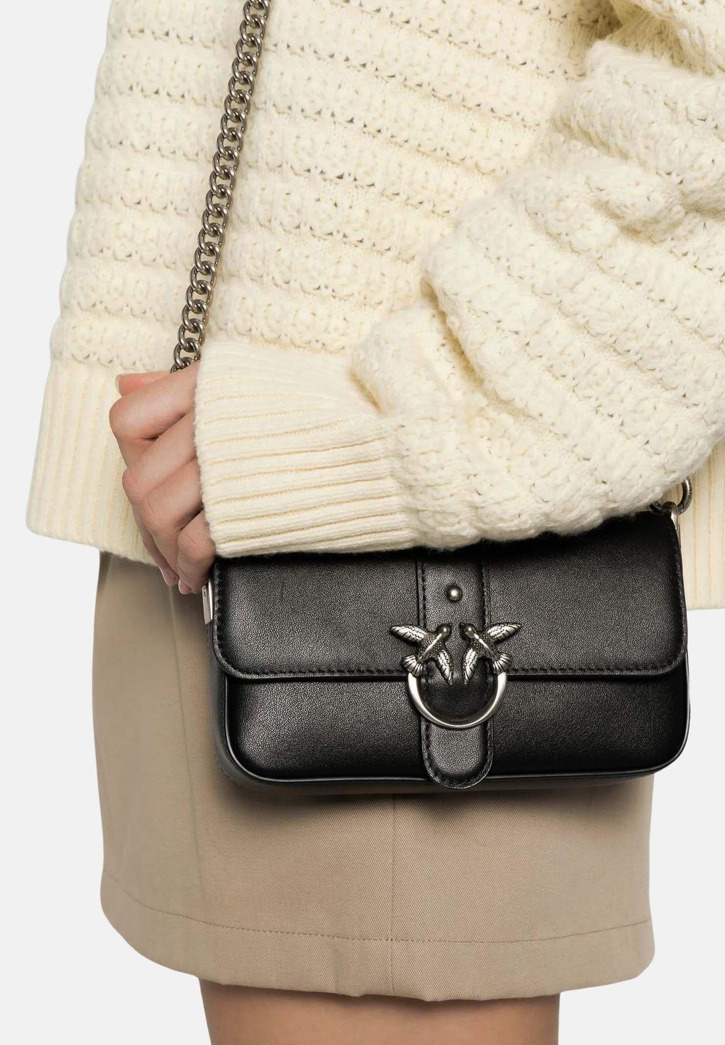 PINKO Borsa a tracolla Baby Love Bag One Slouchy nera da donna 105353A0QO Z99O PINKO