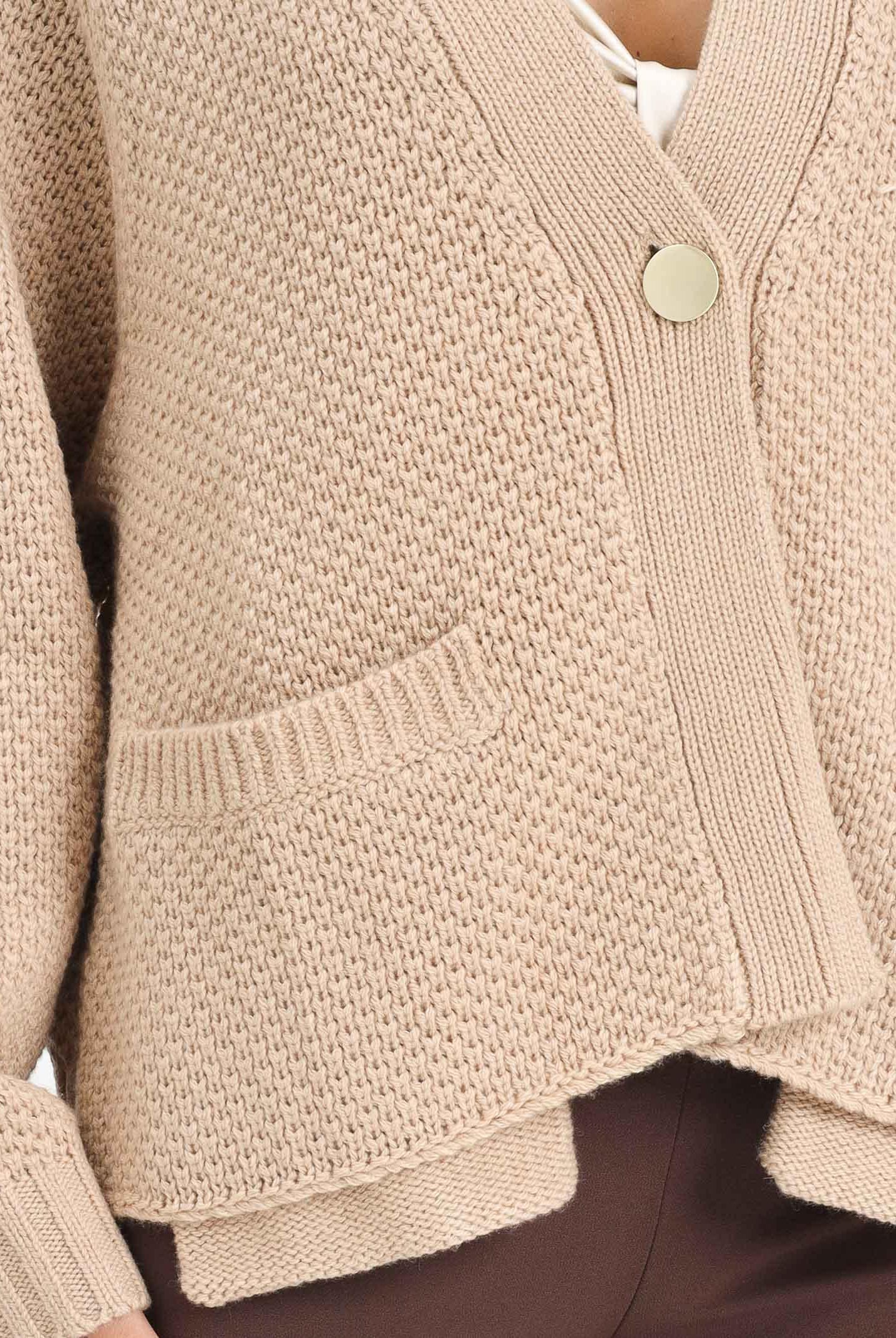 ARMANI EXCHANGE Cardigan beige da donna in maglia grossa XW001306AF16604 U1051 ARMANI EXCHANGE