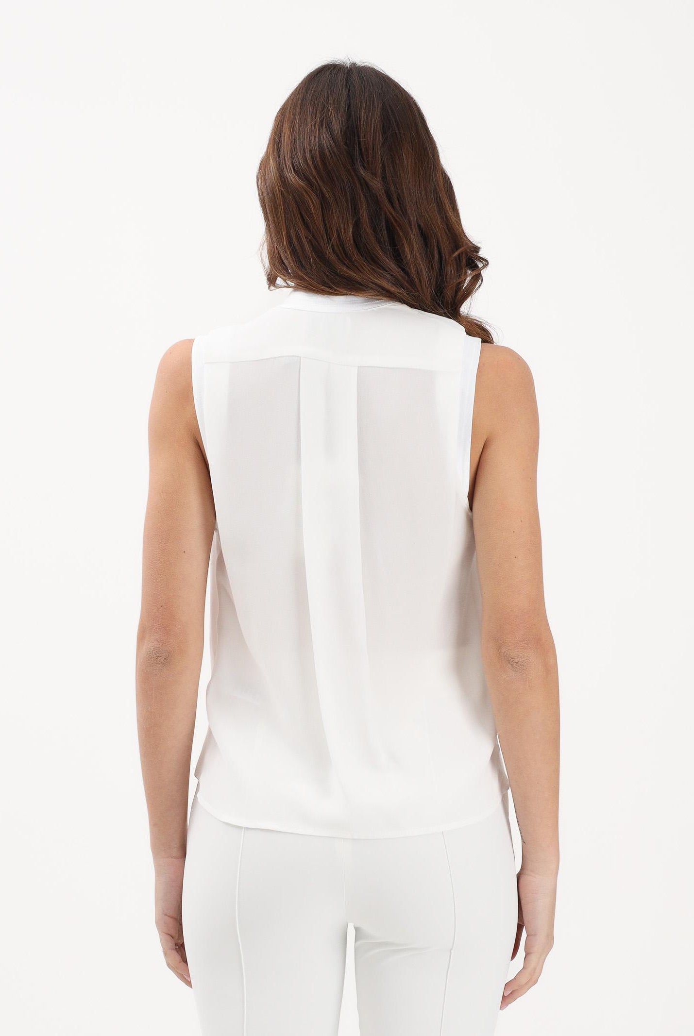 ELISABETTA FRANCHI Top elegante avorio da donna in georgette di viscosa CA13461E2 360 ELISABETTA FRANCHI