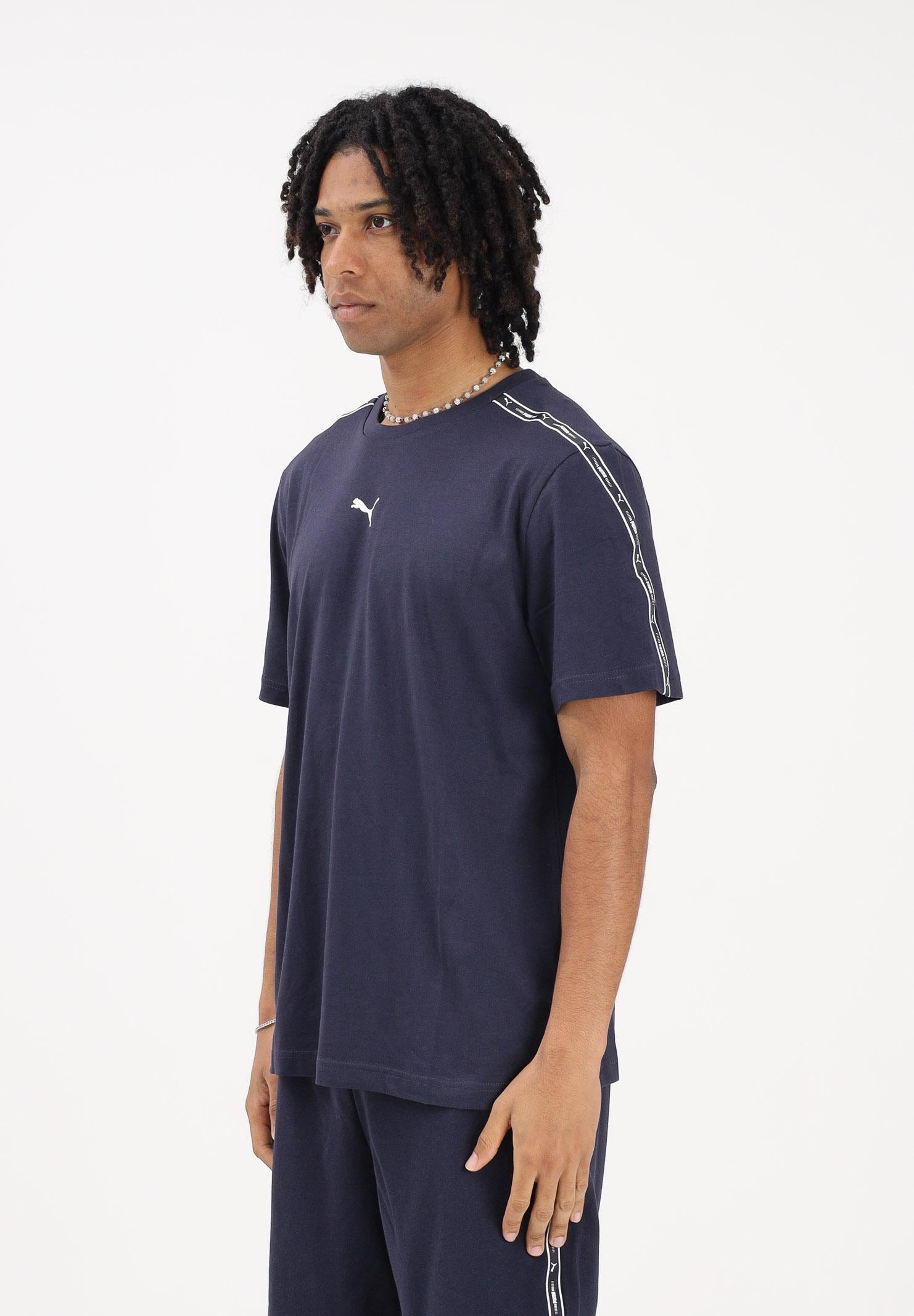 PUMA T-shirt a manica corta Essentials Tape blu da uomo 691693 16 PUMA
