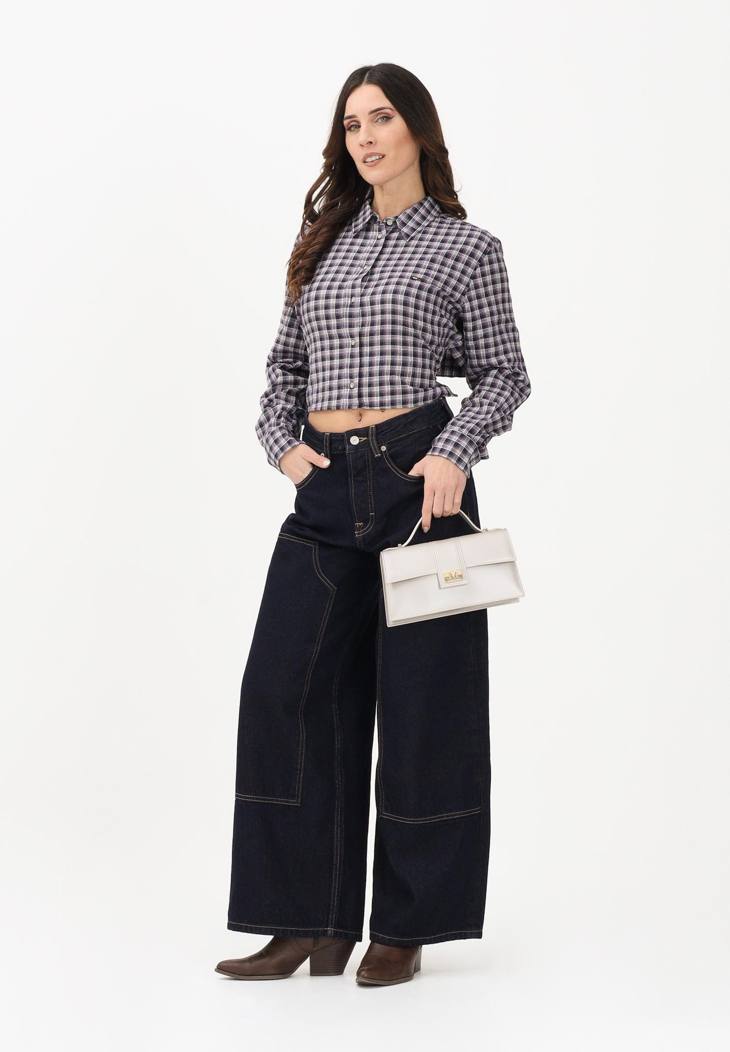TOMMY JEANS Jeans in denim scuro da donna dal taglio wide leg DW0DW22550 1BK TOMMY JEANS