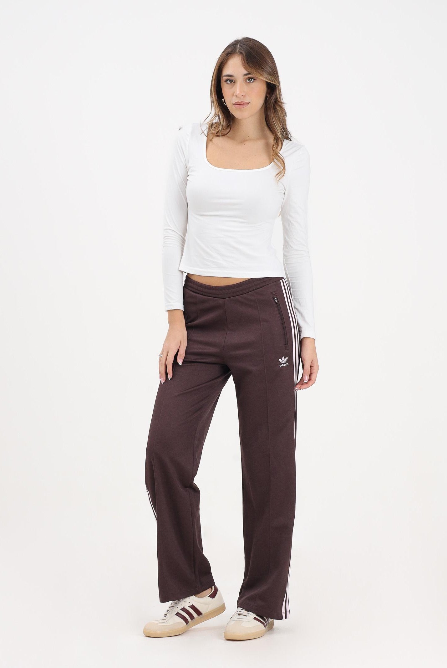 ADIDAS ORIGINALS Pantalone sportivo adicolor Classic Firebird Loose marrone e rosa da donna IR6093 ADIDAS ORIGINALS