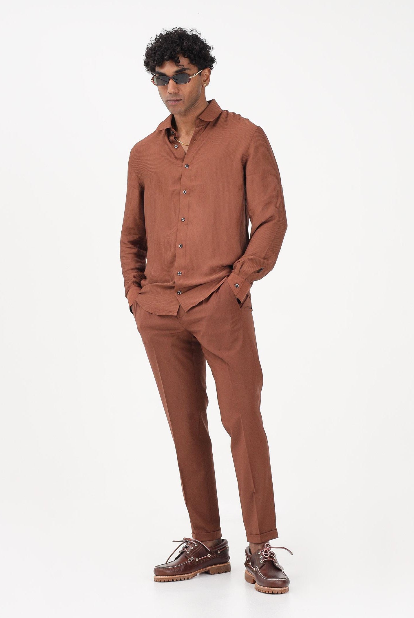 PATRIZIA PEPE Camicia a manica lunga cuoio da uomo 5C0310A093J B217 PATRIZIA PEPE