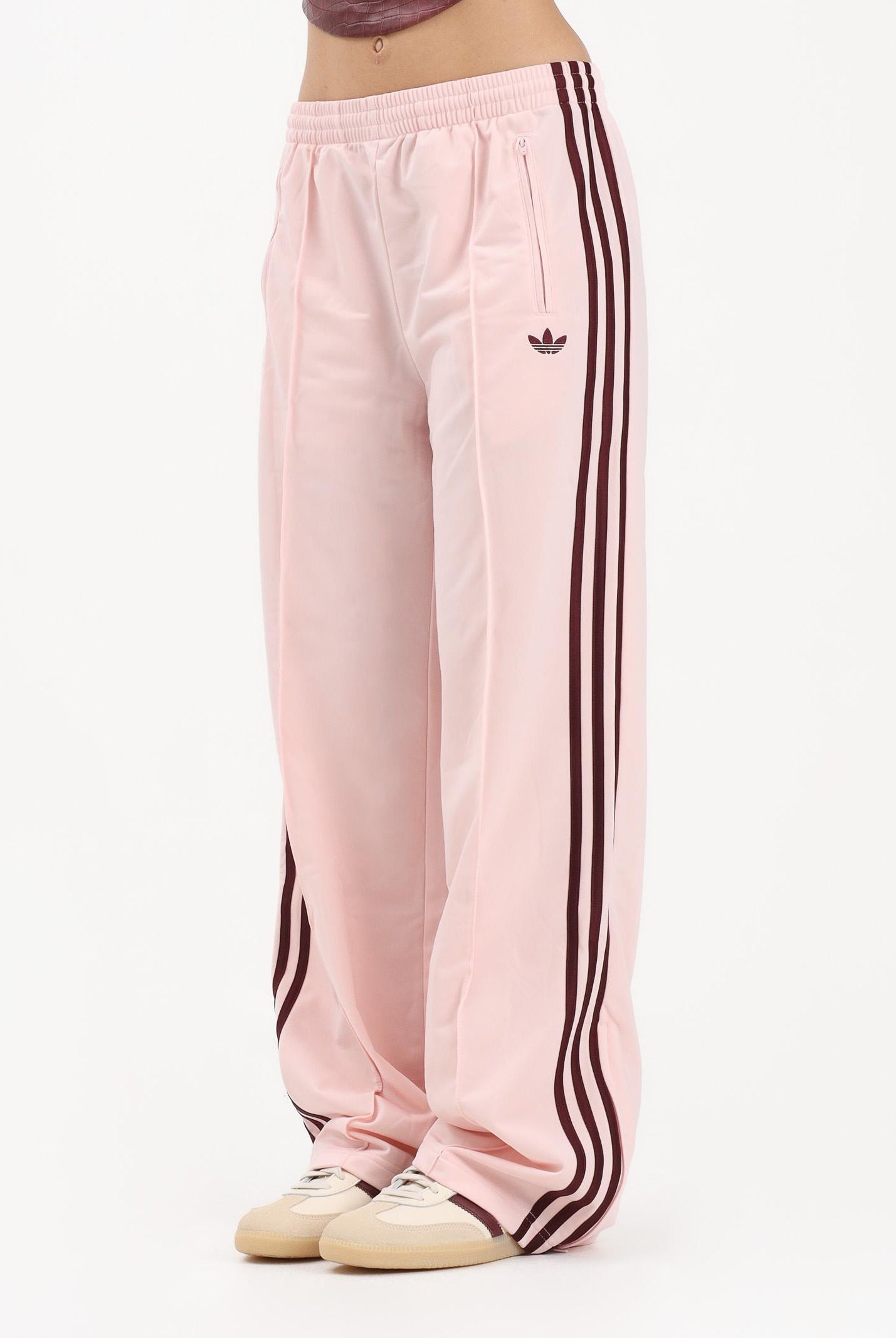 ADIDAS ORIGINALS Pantalone sportivo LOOSE FIREBIRD rosa e bordeaux da donna KG3702 . ADIDAS ORIGINALS