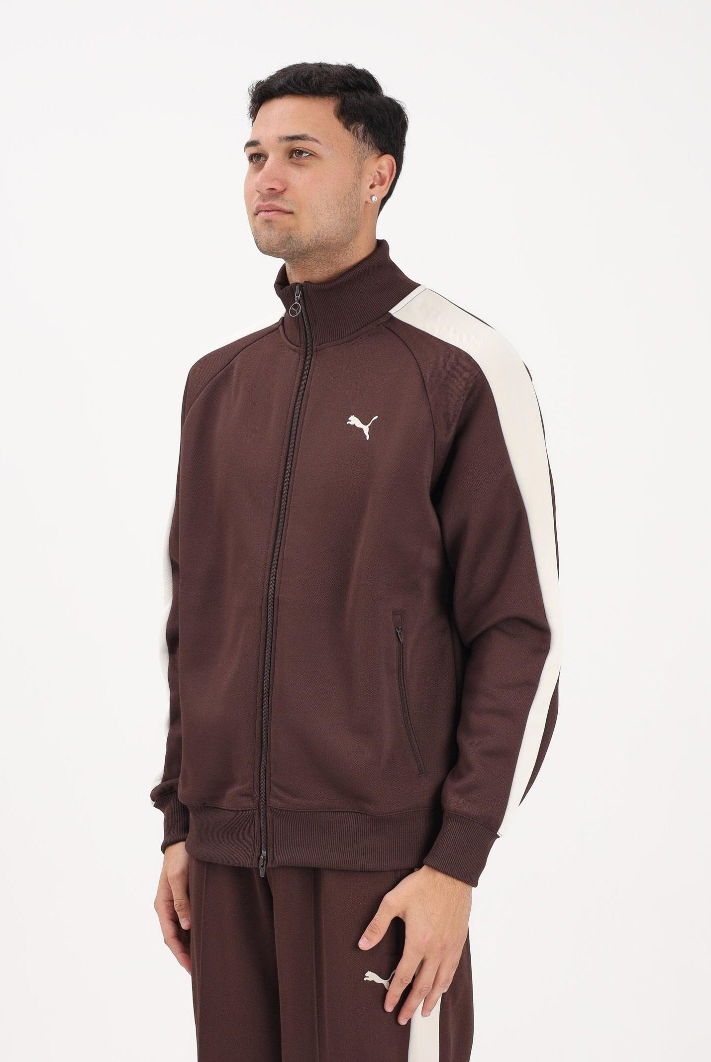 PUMA Felpa con zip T7 ALWAYS ON marrone da uomo 629587 31 PUMA