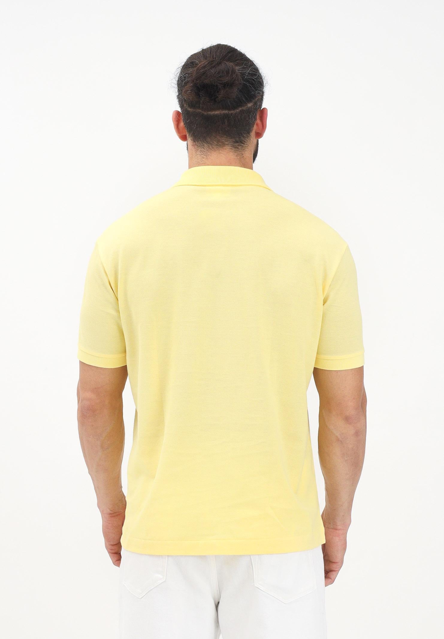 LACOSTE Polo a manica corta gialla per uomo e donna con patch logo coccodrilo 1212 107 LACOSTE