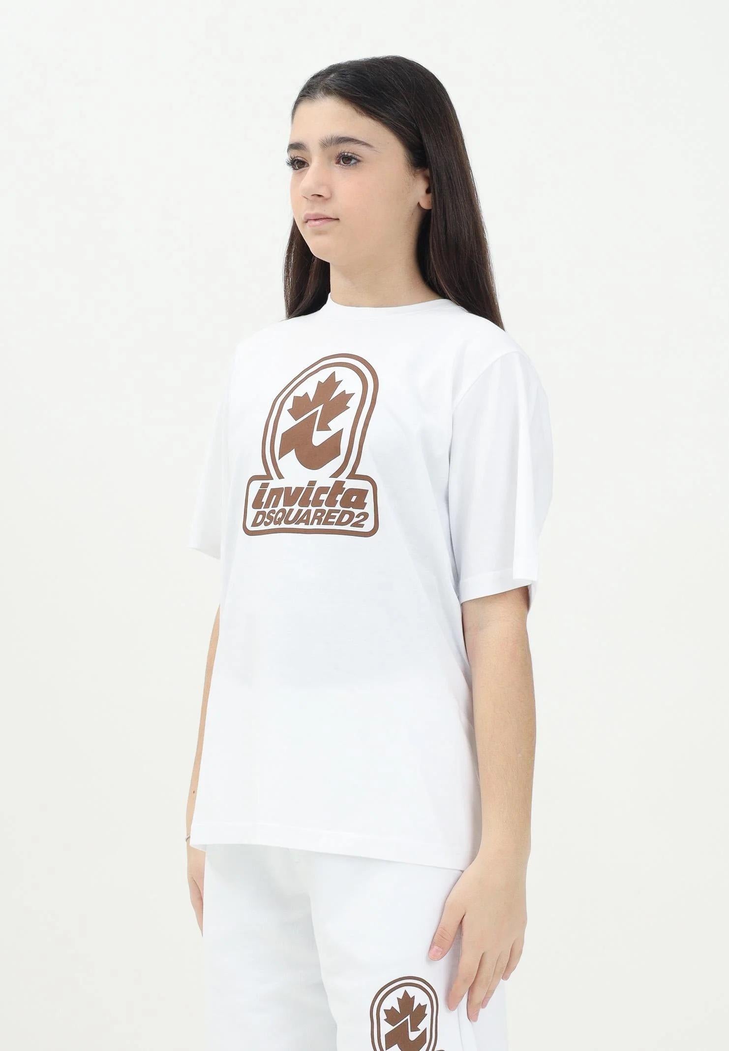 DSQUARED2 T-shirt a manica corta bianca per donna, ragazzi e bambini Invicta x Dsquared2 DQ2924D0AD3 DQ100 DSQUARED2