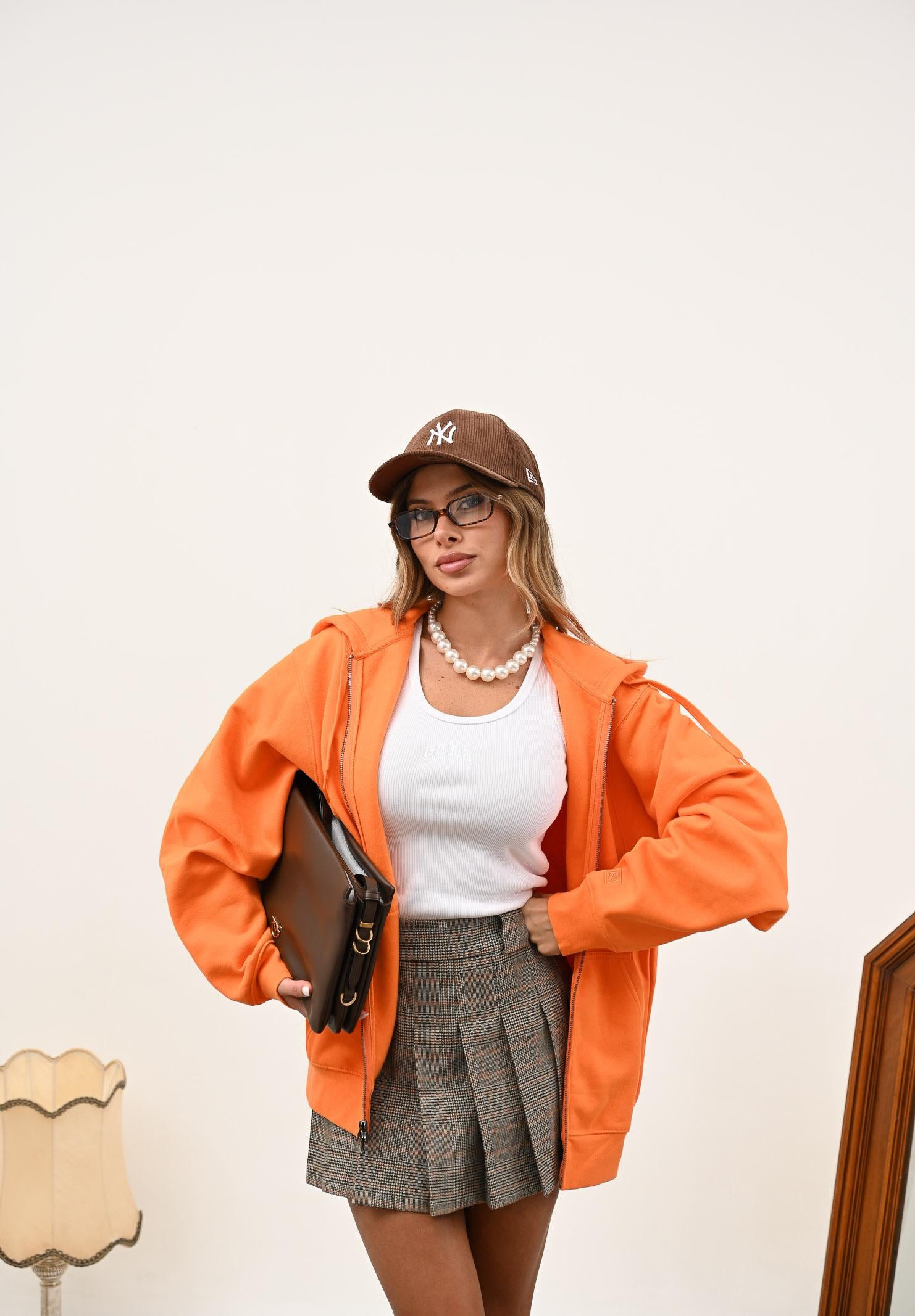 VANS Felpa con zip Skate Atiba arancione da uomo VN000Q7712Q1 VANS