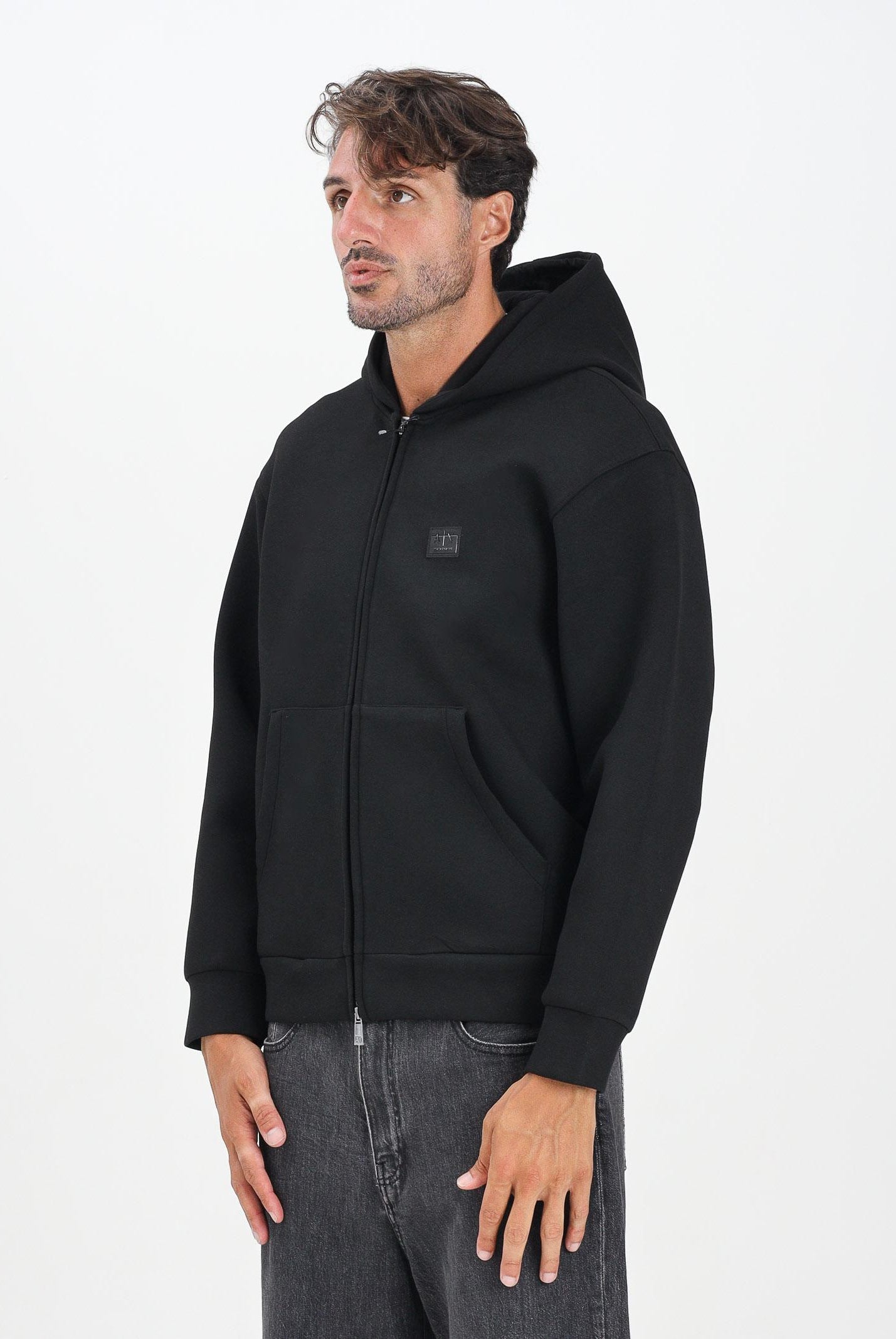 ARMANI EXCHANGE Felpa con zip nera da uomo XM001391AF18746 UC001 ARMANI EXCHANGE