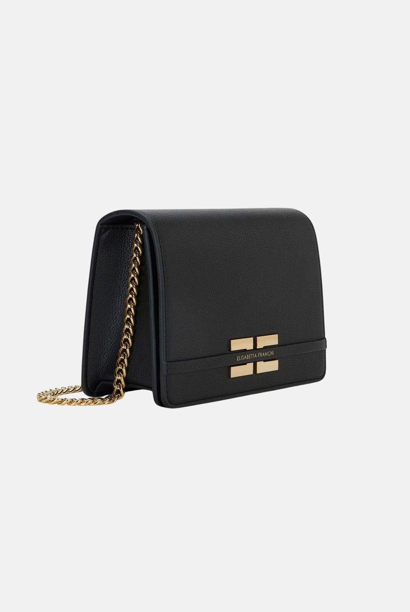 ELISABETTA FRANCHI Pochette nera da donna con logo BS39A61E2 110 ELISABETTA FRANCHI