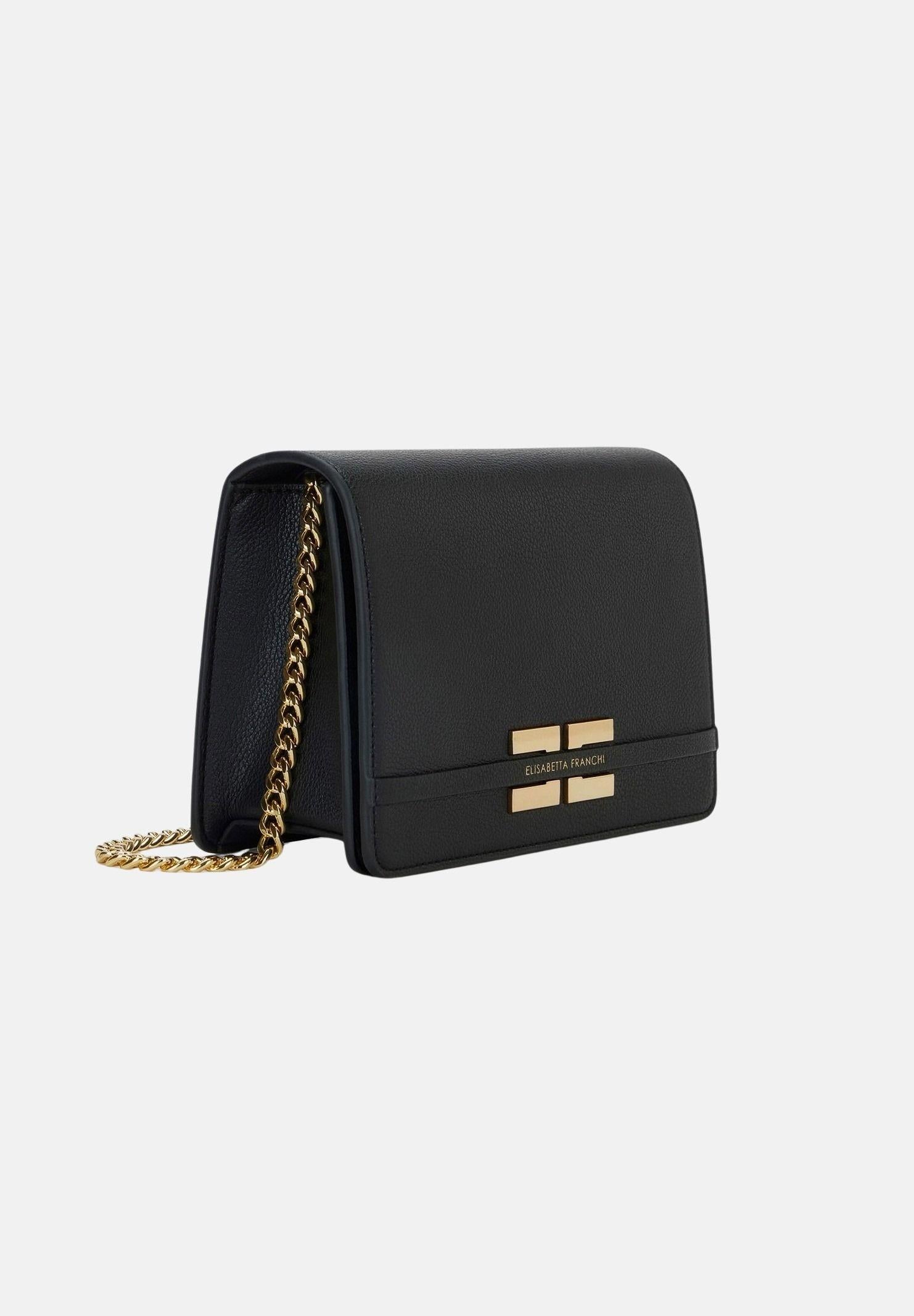 ELISABETTA FRANCHI Pochette nera da donna con logo BS39A61E2 110 ELISABETTA FRANCHI