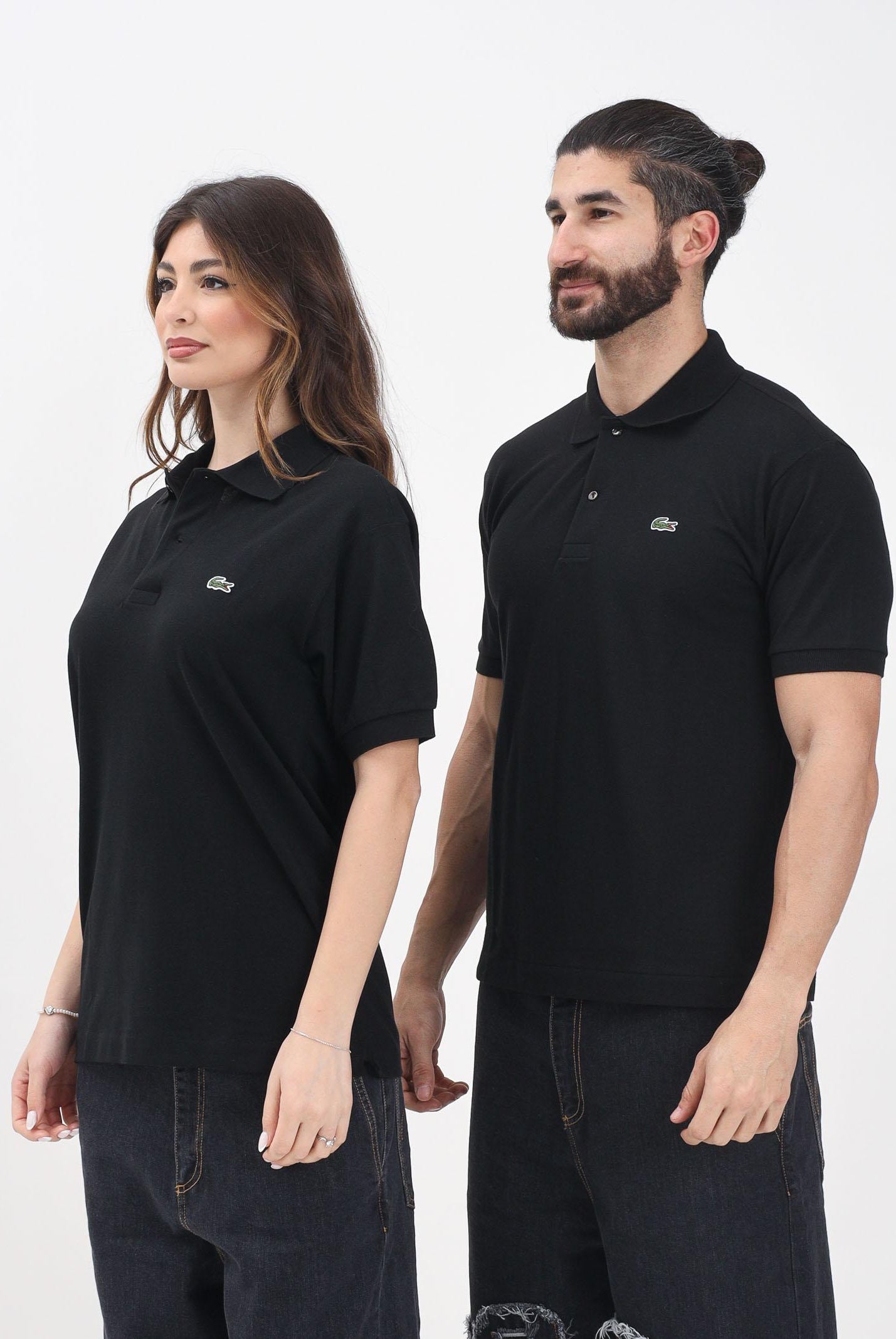 LACOSTE Polo nera per uomo e donna con patch logo coccodrilo 1212 031 LACOSTE