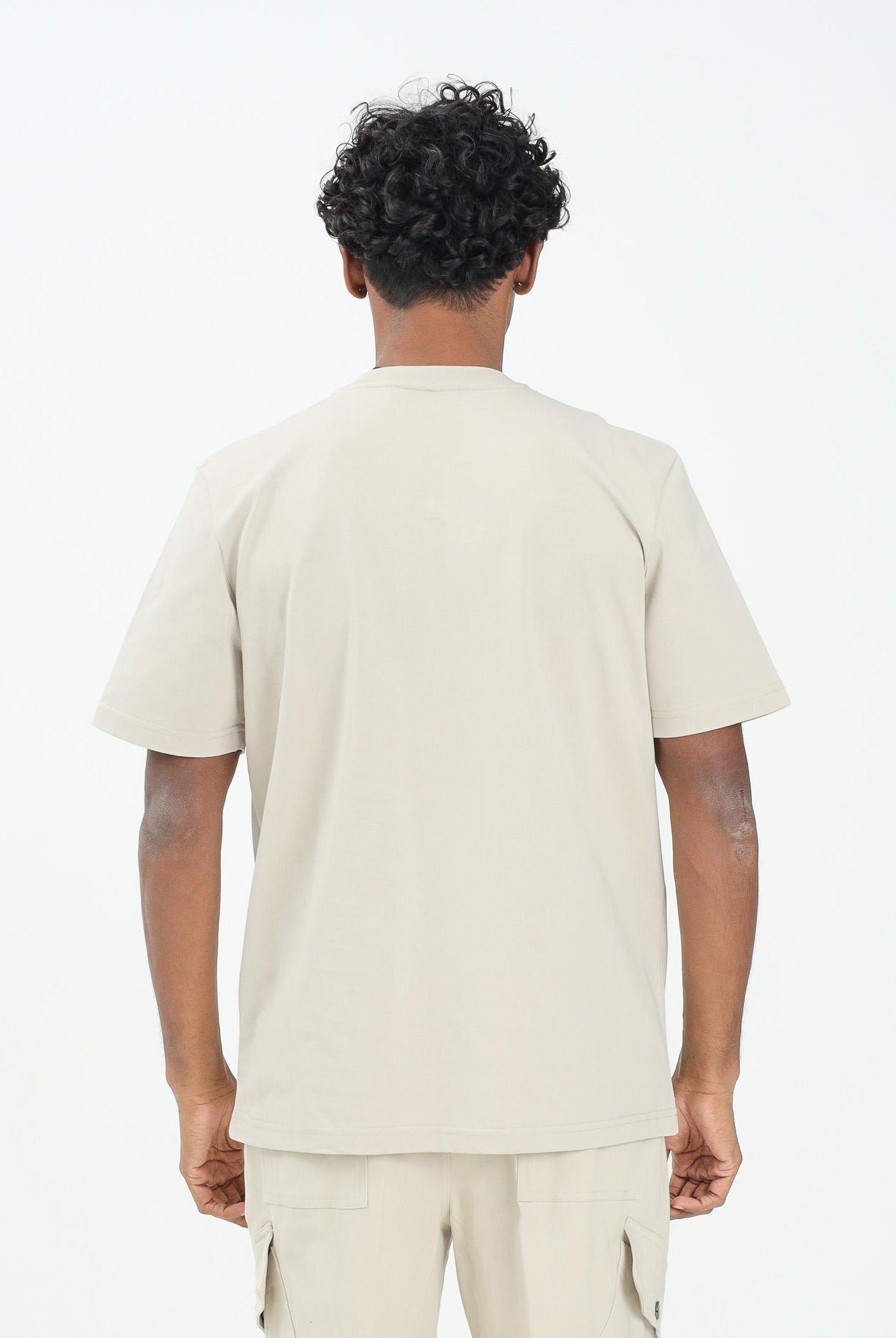 YES LONDON T-shirt a manica corta beige da uomo con tasca XM4223 BE YES LONDON