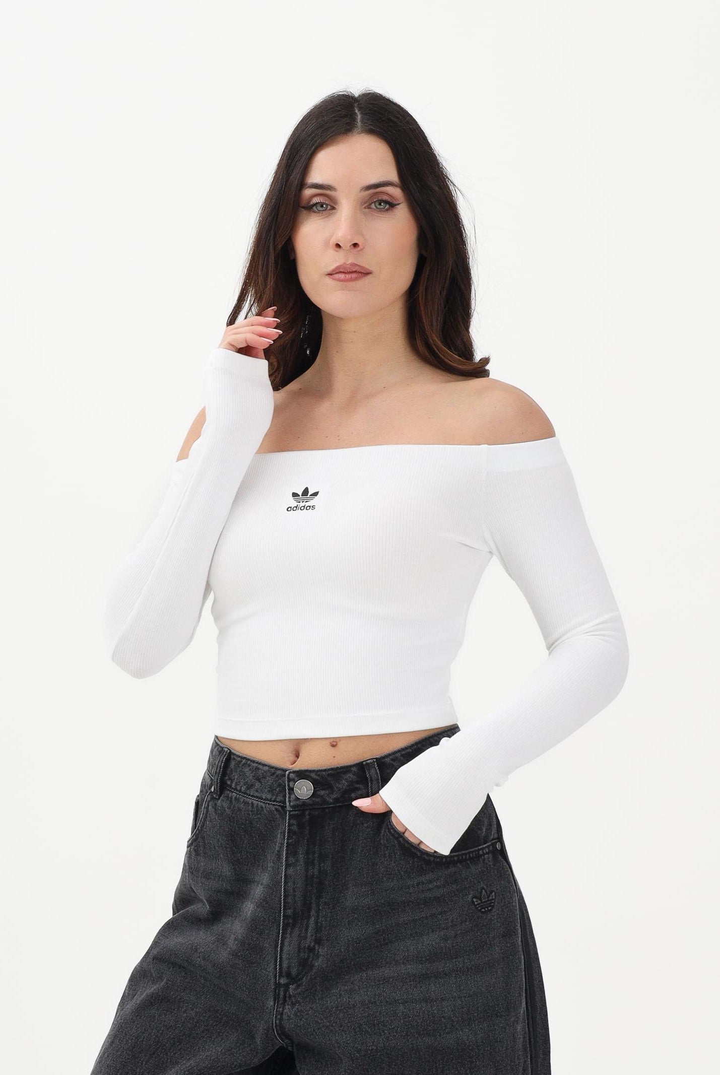 ADIDAS ORIGINALS Top Essentials Rib Off bianco da donna KE3153 . ADIDAS ORIGINALS