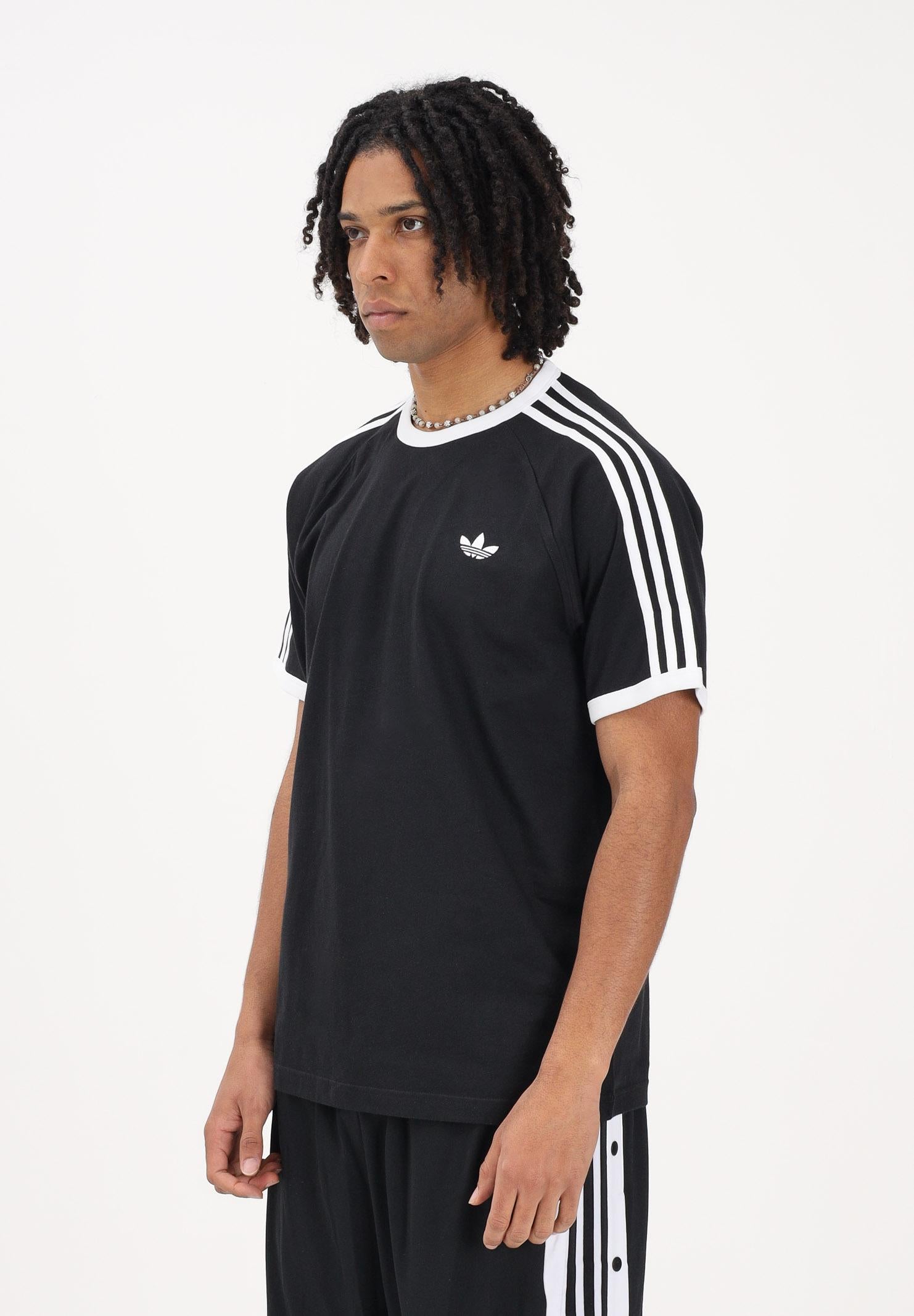 ADIDAS ORIGINALS T-shirt a manica corta 3 STRIPES nera da uomo KE3538 . ADIDAS ORIGINALS