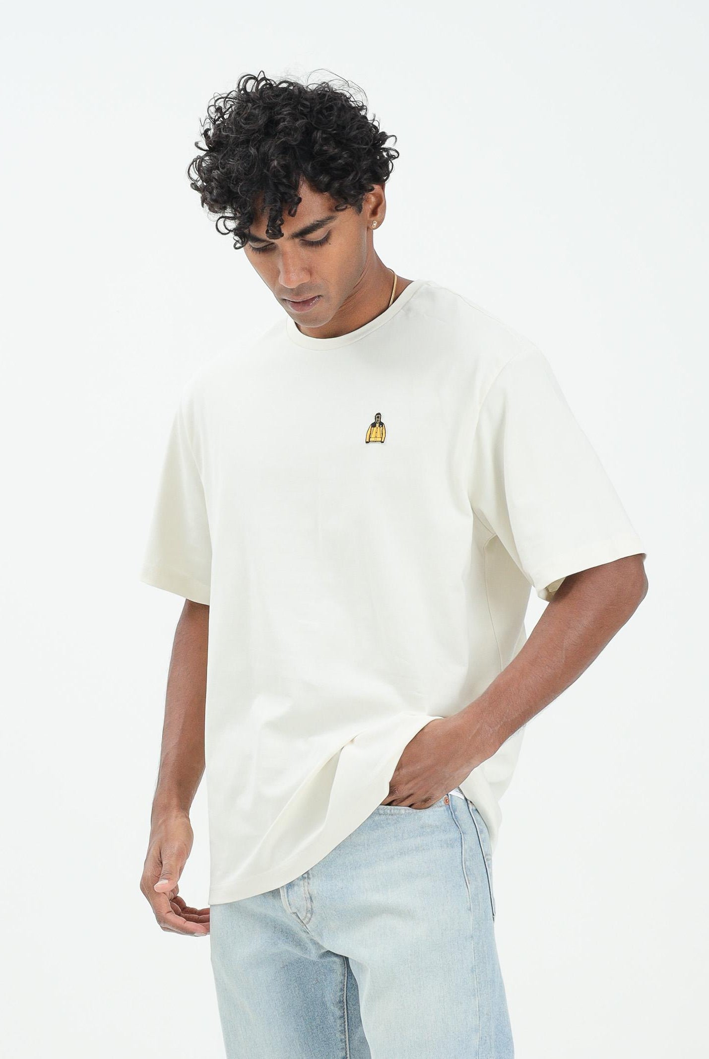 THE NORTH FACE T-shirt a manica corta Icon Mountain Jacket Relaxed panna da uomo NF0A8EU7QLI1 THE NORTH FACE