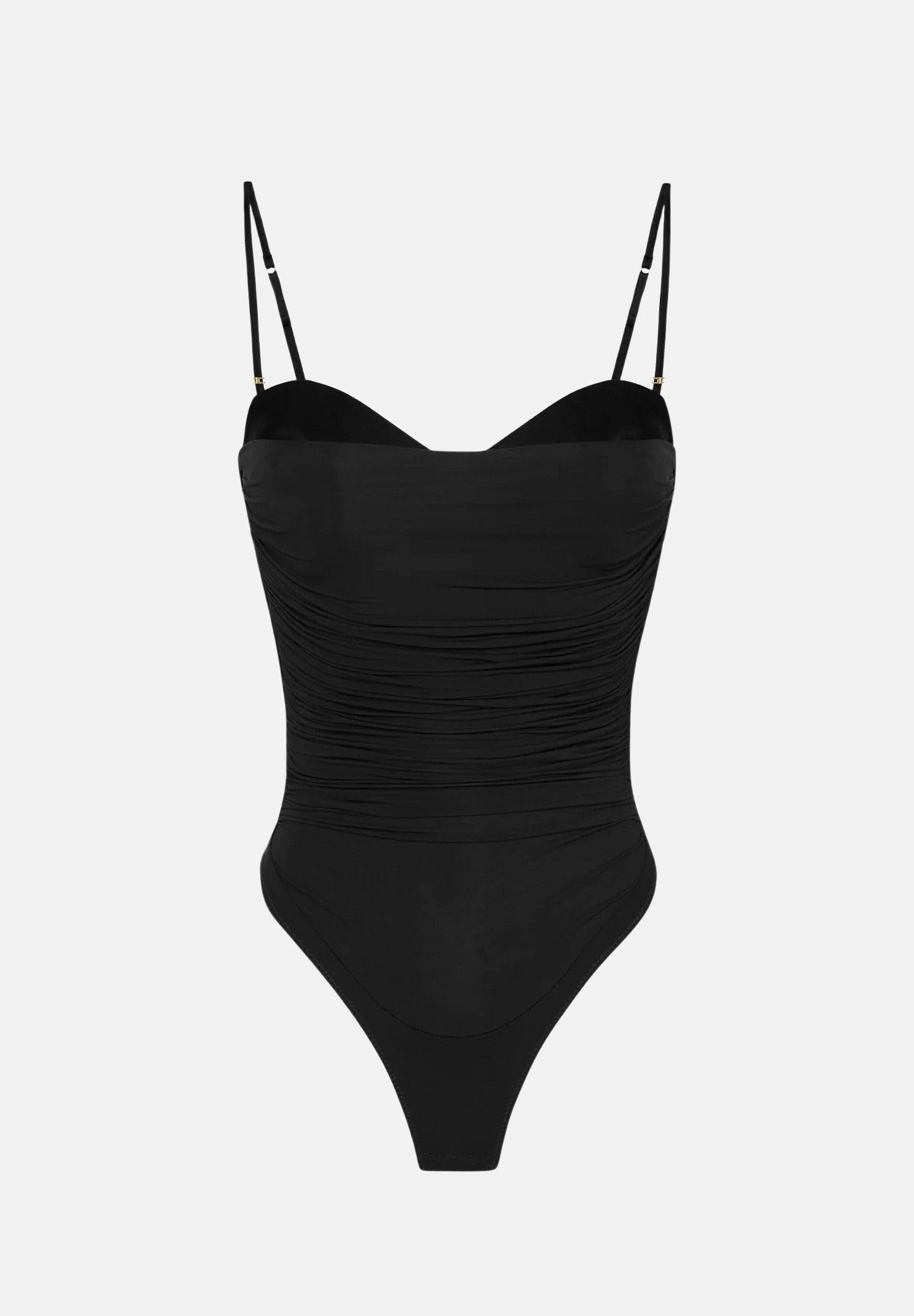 ELISABETTA FRANCHI Body nero da donna con drappeggi BO00456E2 110 ELISABETTA FRANCHI