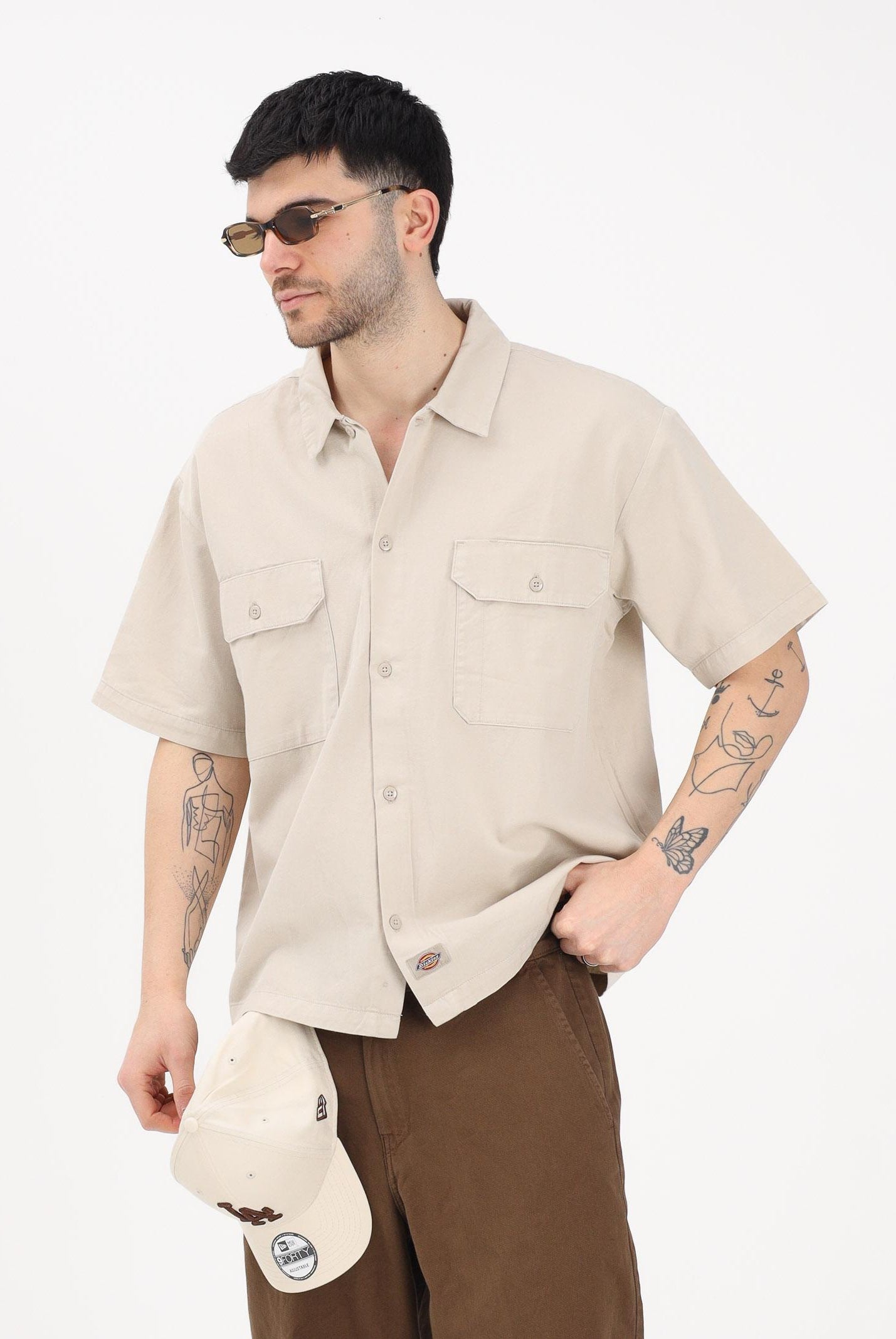 DICKIES Camicia a manica corta Unionville beige da uomo DK0A88N90ST1 . DIckies
