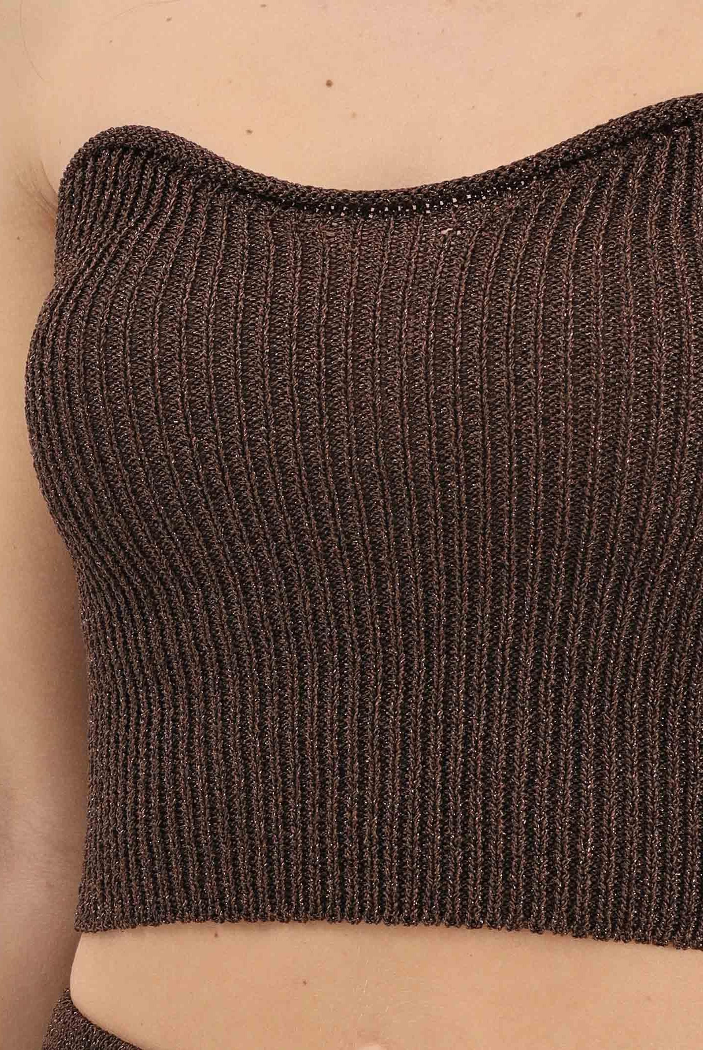 SIMONA CORSELLINI Top marrone da donna in maglia P26CPTOO0101 V0771 SIMONA CORSELLINI