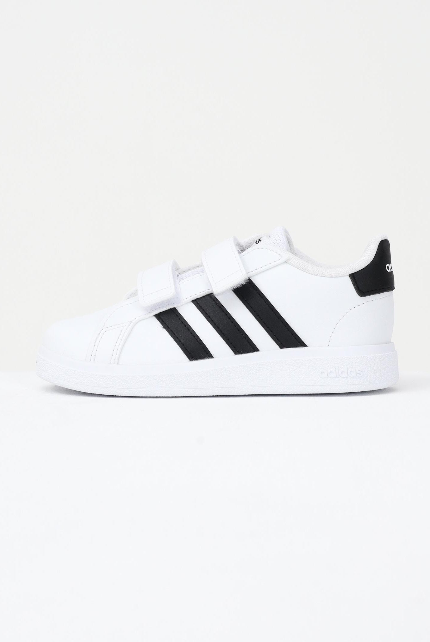 ADIDAS PERFORMANCE Sneakers Grand Court Lifestyle Hook and Loop bianche e nere da neonato GW6527 . ADIDAS PERFORMANCE