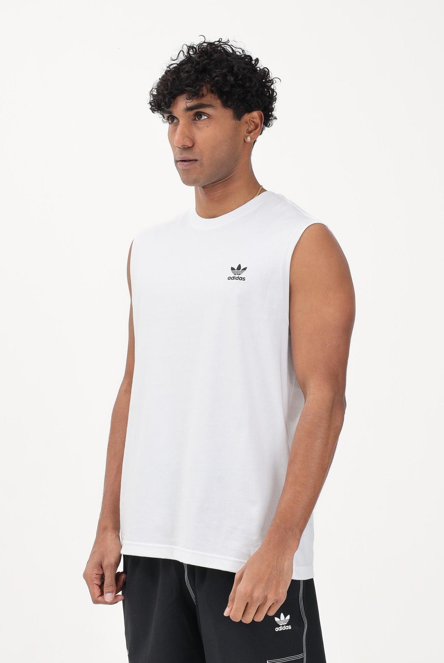 ADIDAS ORIGINALS Canotta Trefoil Essentials bianca da uomo KE3396 . ADIDAS ORIGINALS