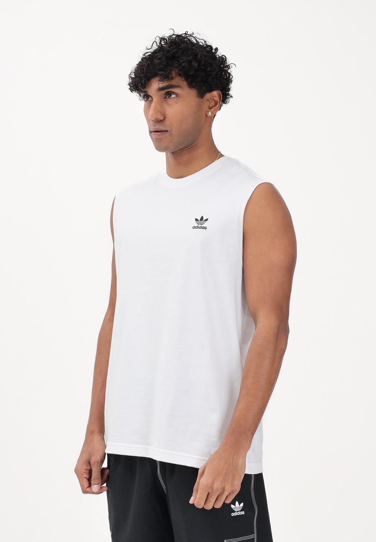 ADIDAS ORIGINALS Canotta Trefoil Essentials bianca da uomo KE3396 . ADIDAS ORIGINALS