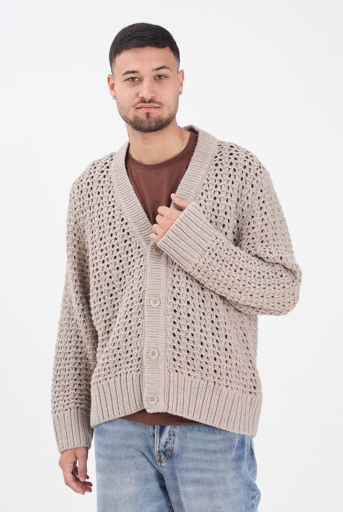 I'M BRIAN Cardigan beige da uomo MA3401 0025 I'M BRIAN