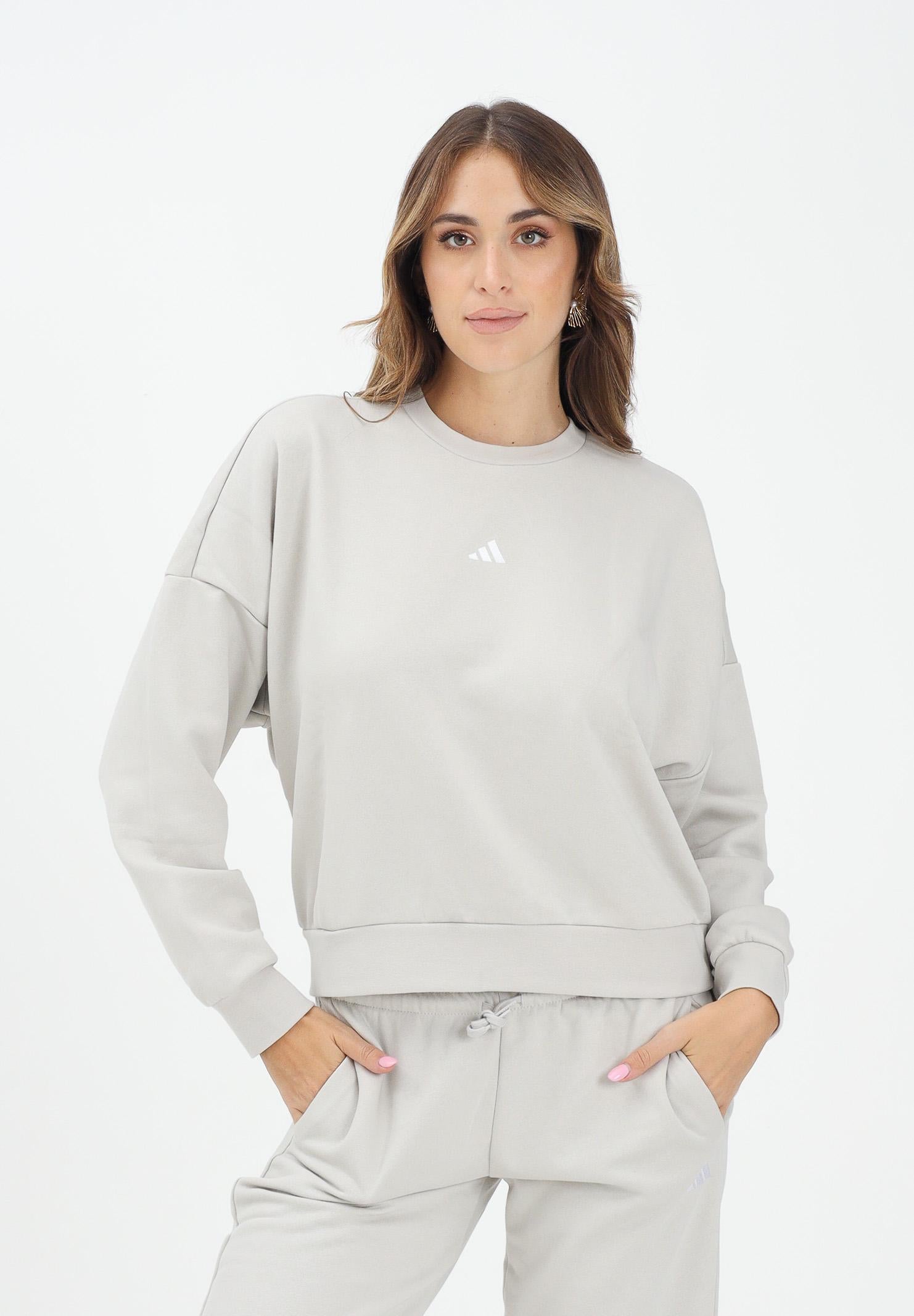 ADIDAS PERFORMANCE Felpa girocollo Essentials Small Logo Feel Cozy beige da donna JI6069 ADIDAS PERFORMANCE
