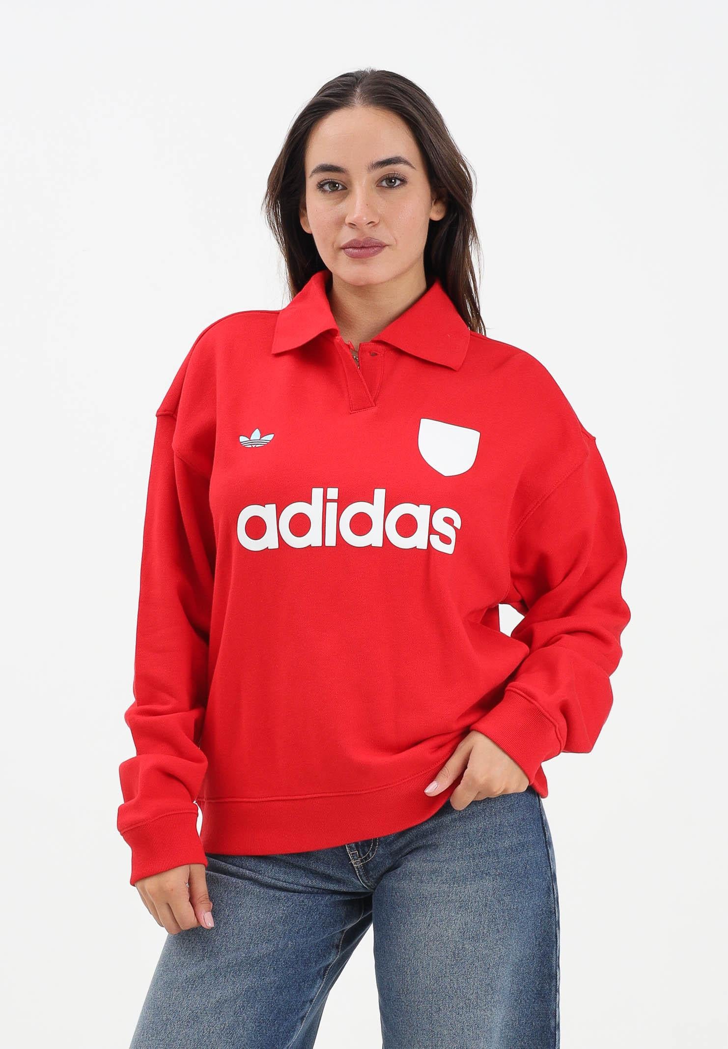 ADIDAS ORIGINALS Felpa FOOTIE rossa da donna JW2779 ADIDAS ORIGINALS