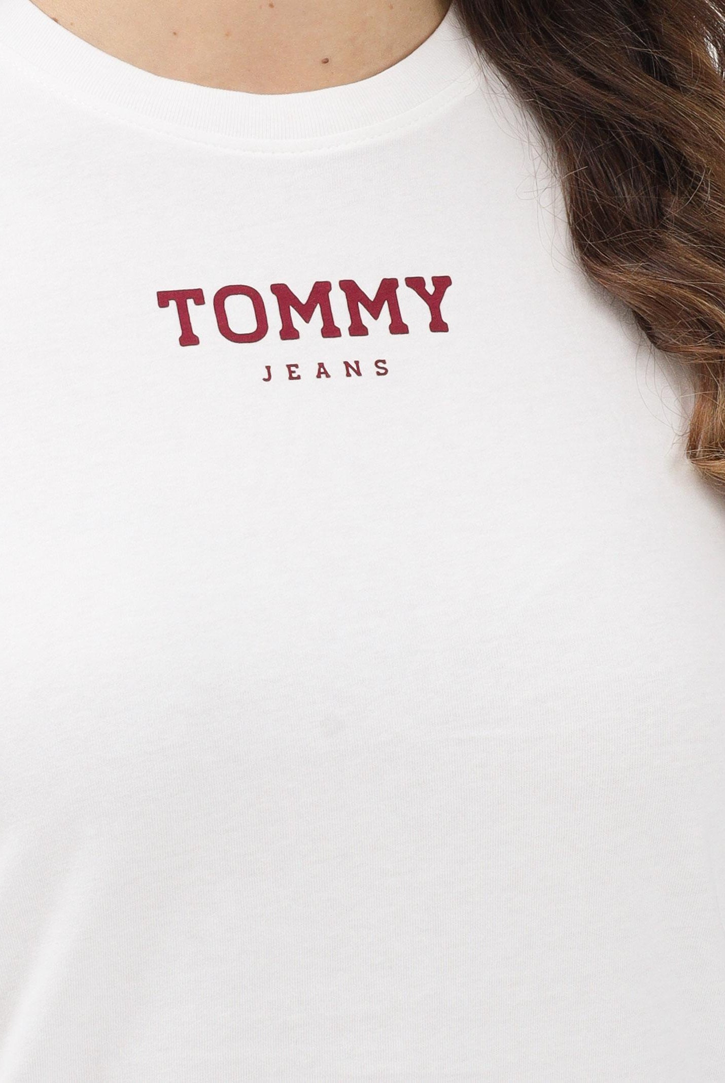 TOMMY JEANS T-shirt a manica corta bianca da donna con logo DW0DW21842 YBL TOMMY JEANS