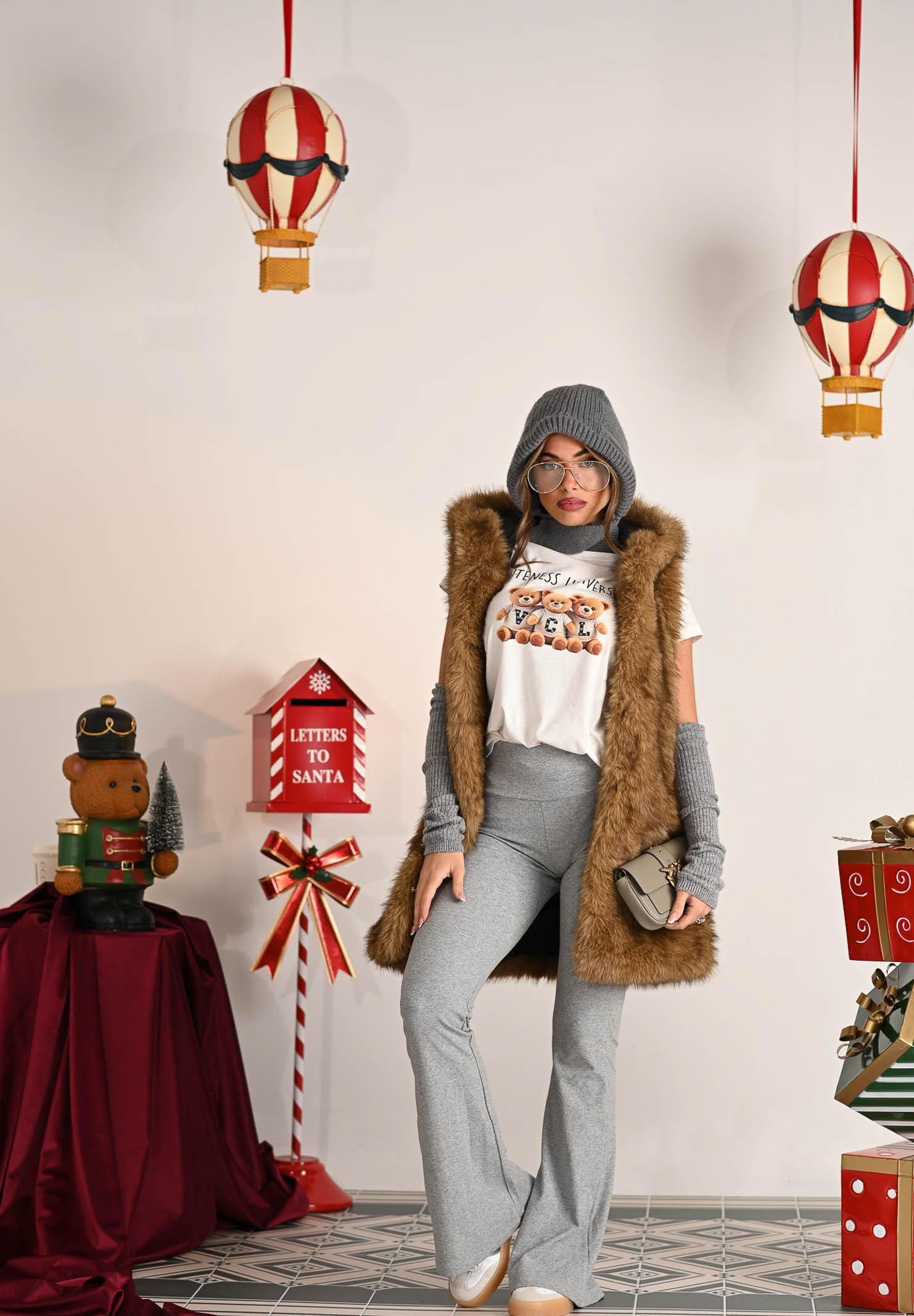 ADIDAS ORIGINALS Leggings Essentials Rib Flared grigio da donna IY9674 . ADIDAS ORIGINALS