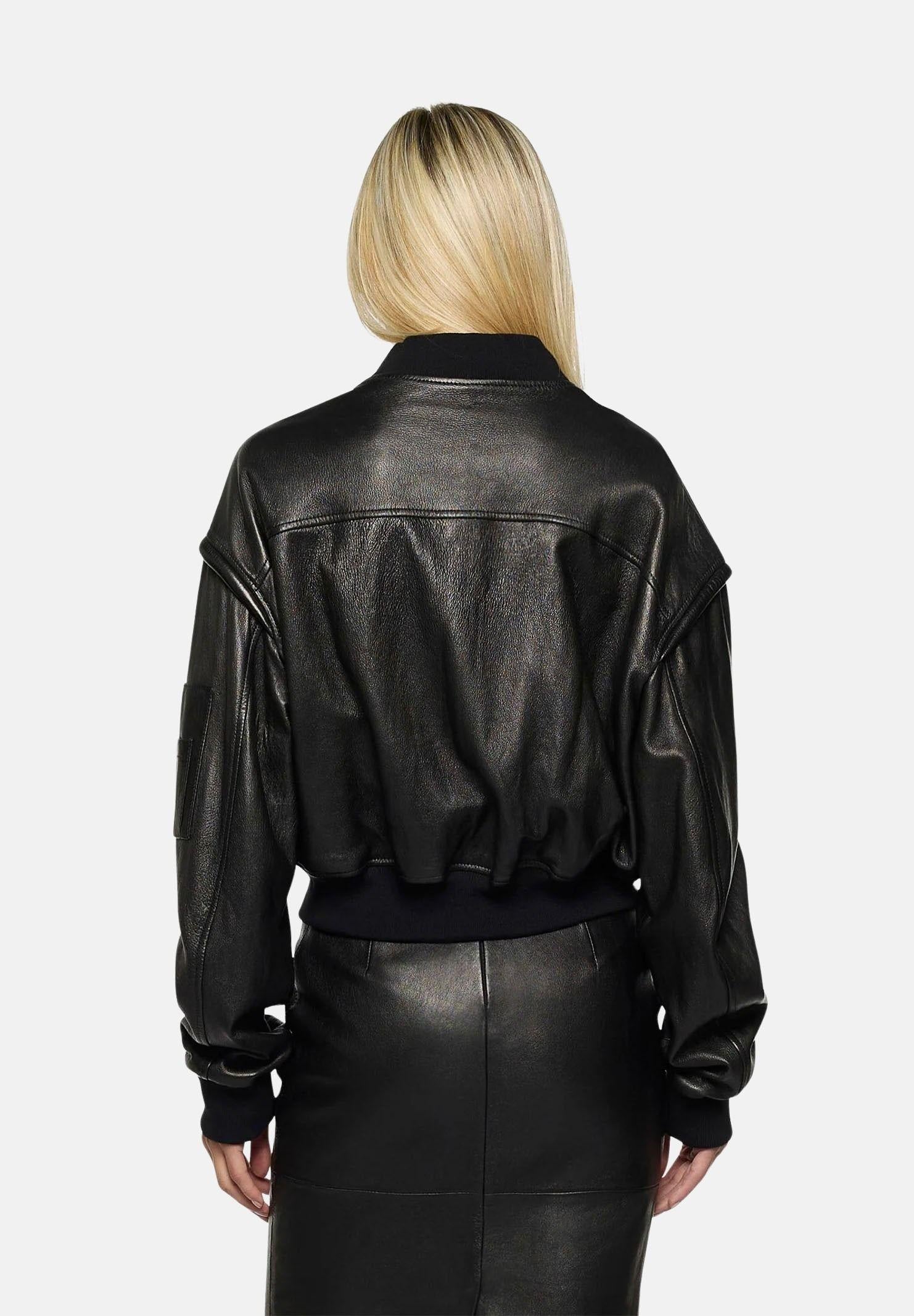 SIMONA CORSELLINI Giubbotto di pelle nero da donna A25CPGBS0101 V0003 SIMONA CORSELLINI