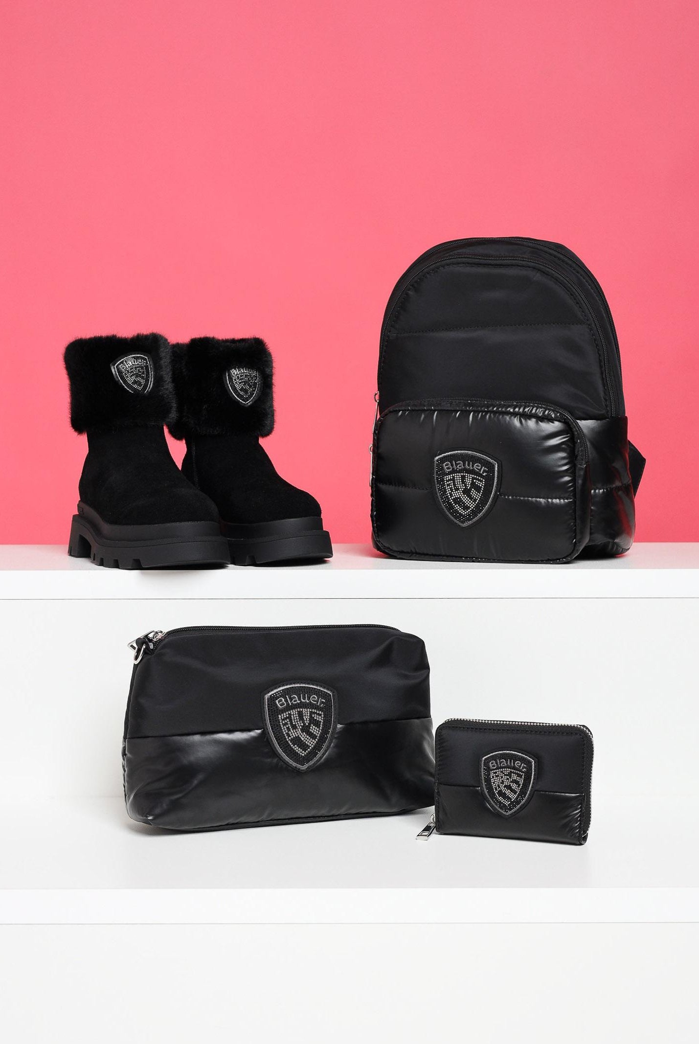 BLAUER Stiali neri da donna con pelliccia e logo F5KIMMEL10SUE BLK BLAUER