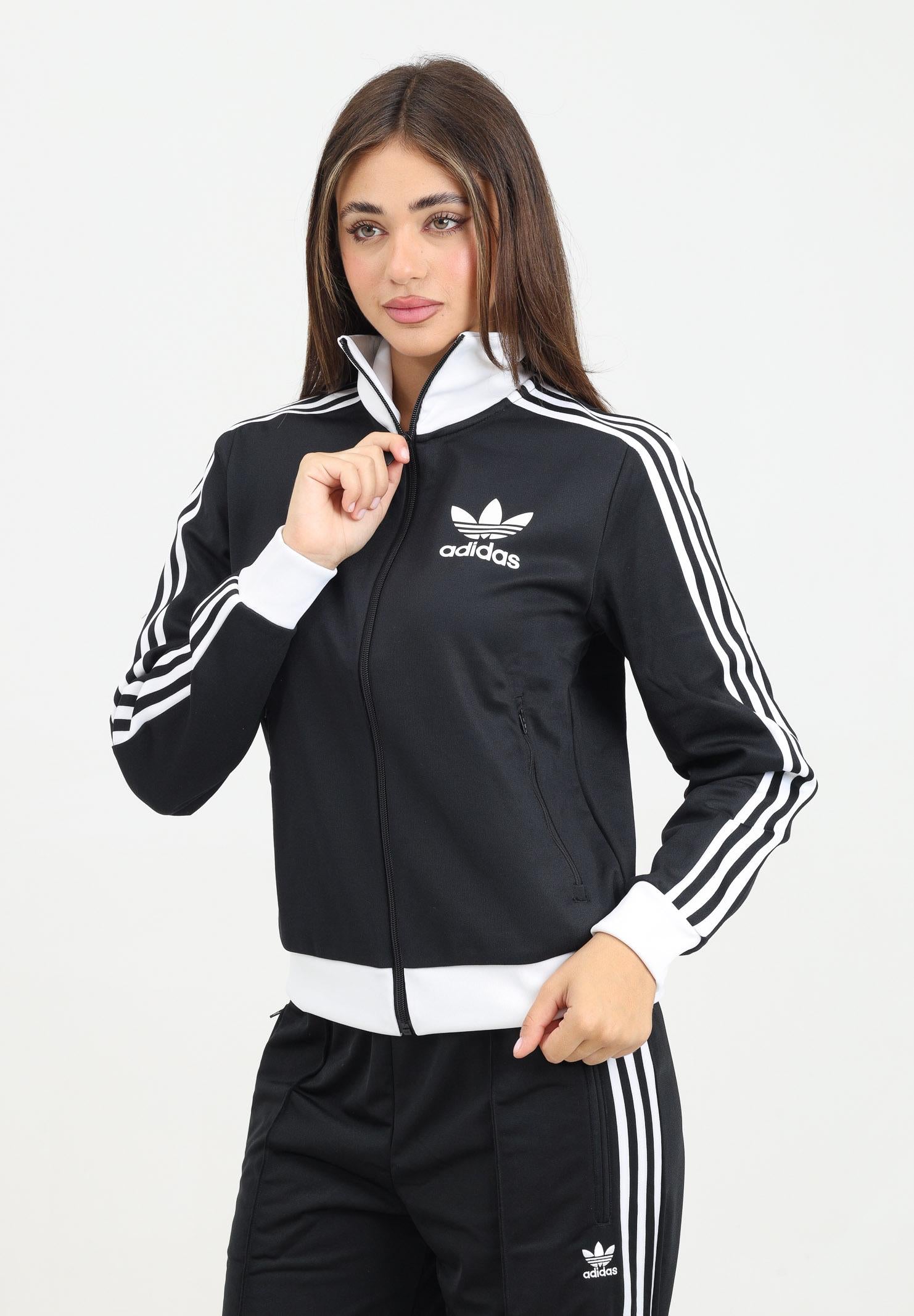 ADIDAS ORIGINALS Felpa con zip Beckenbauer nera da donna IW3174 ADIDAS ORIGINALS