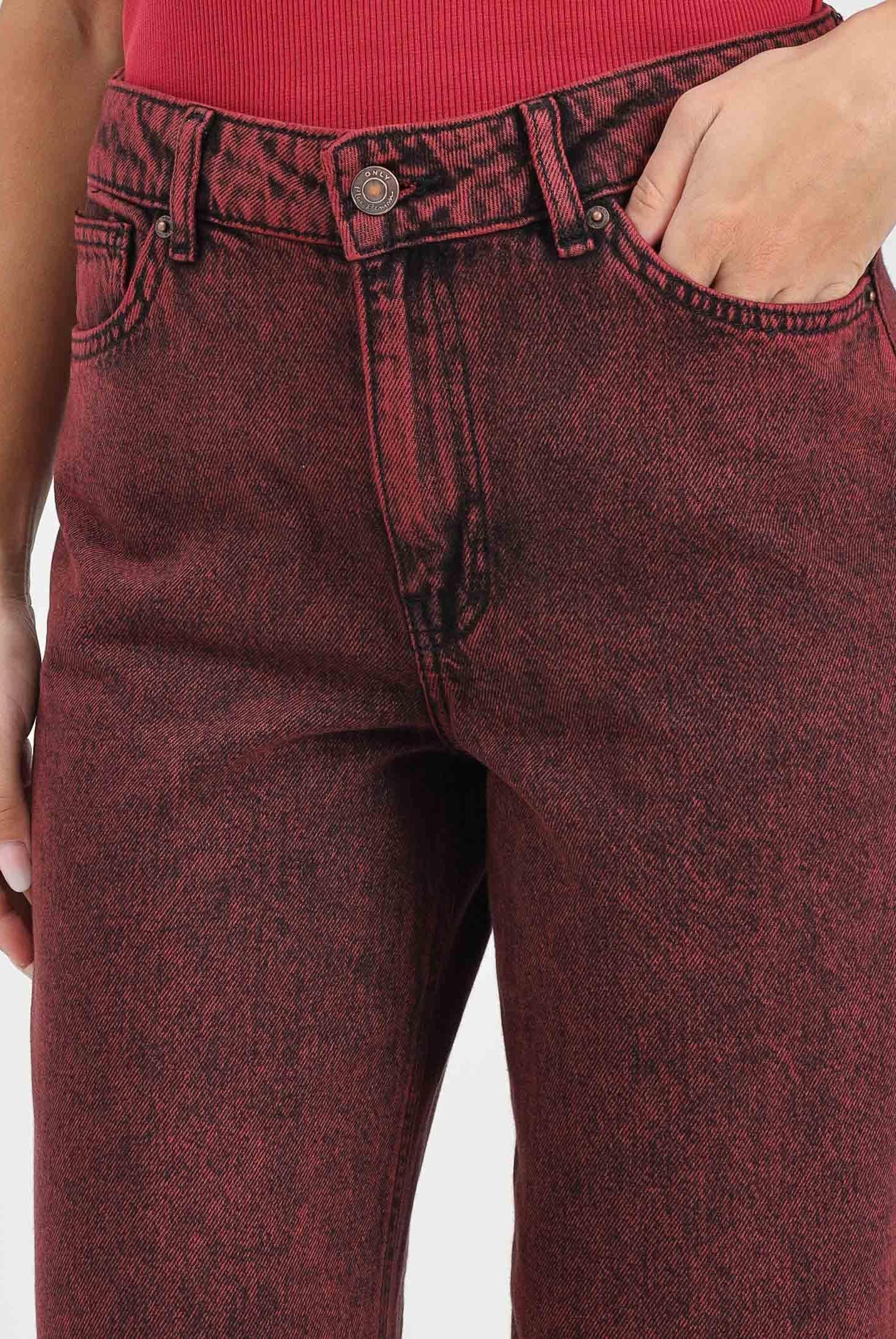 ONLY Jeans in denim bordeaux da donna 15353625 Cabernet ONLY